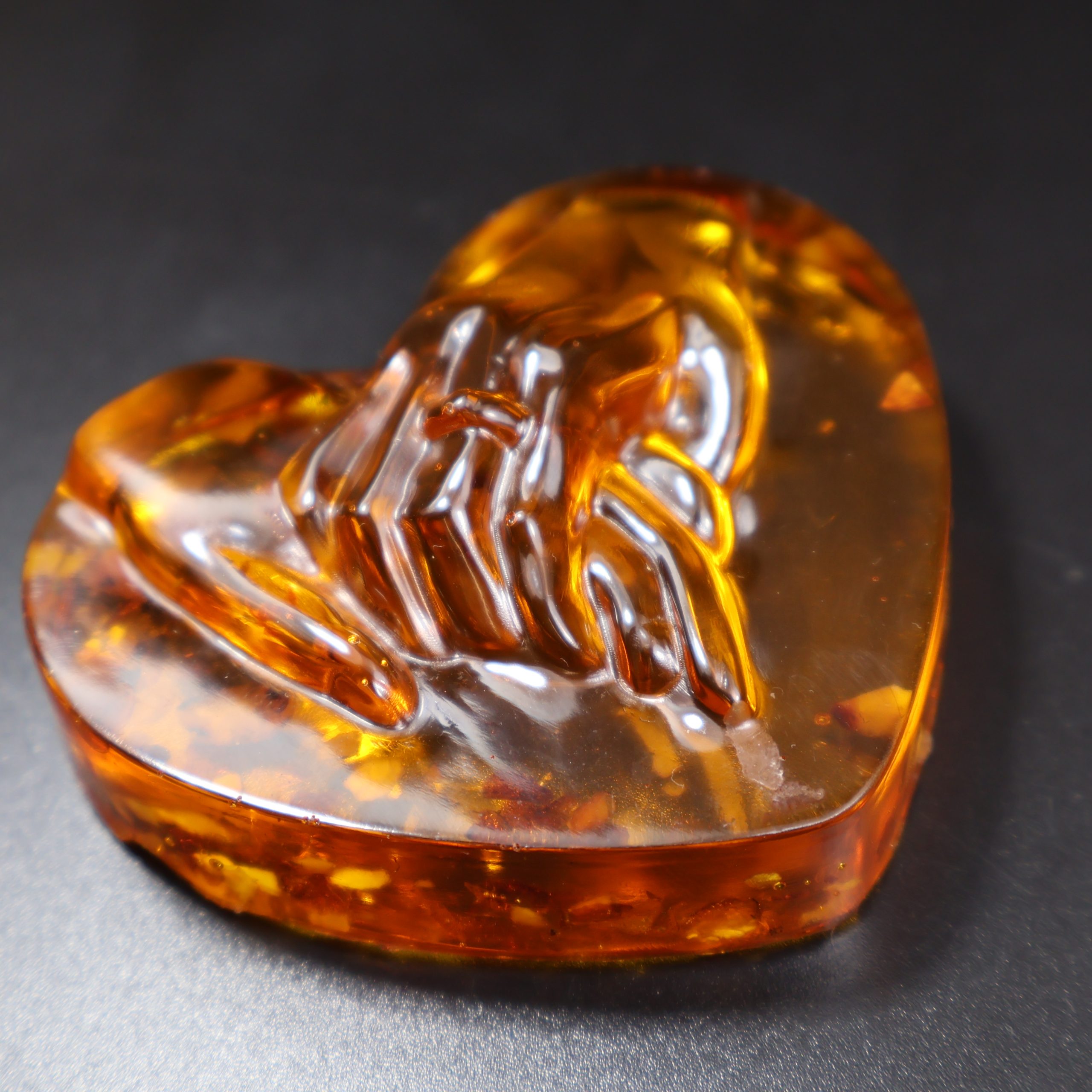 Handmade Amber Heart Sculpture, Valentine’s Day Gift – KIZIMA USA