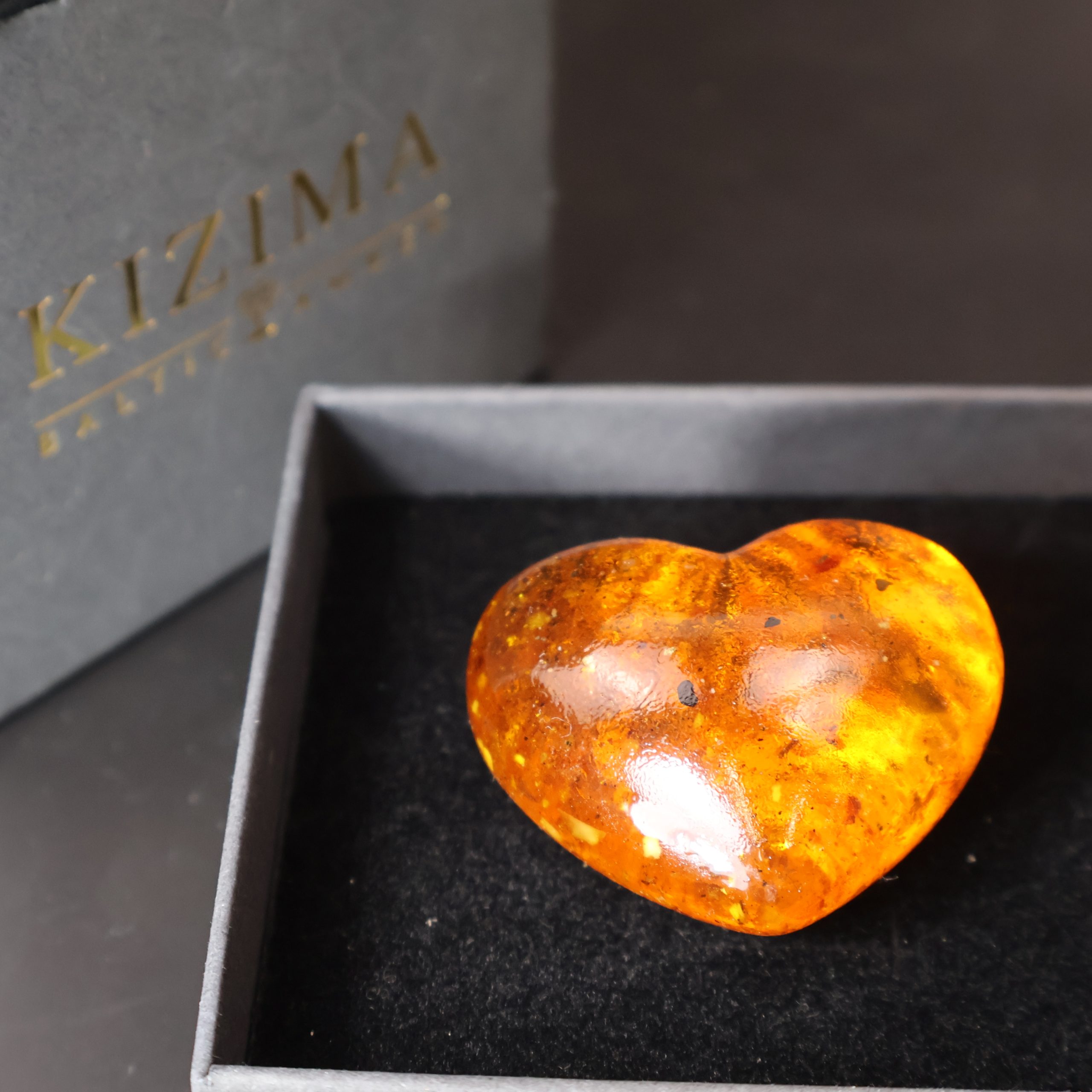 Handmade Amber Heart Sculpture, Valentine’s Day Gift – KIZIMA USA