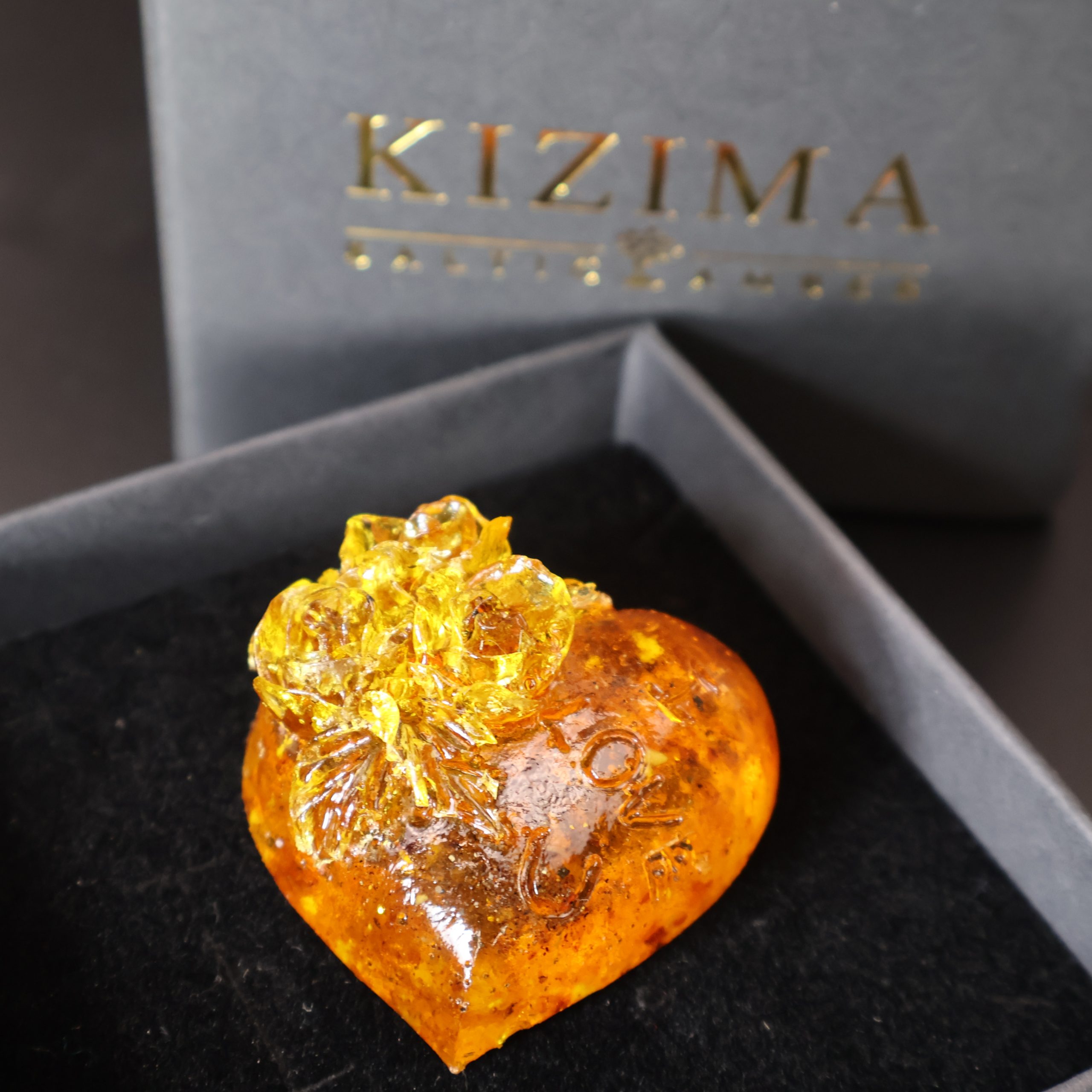 Handmade Amber Heart Sculpture, Valentine’s Day Gift – KIZIMA USA