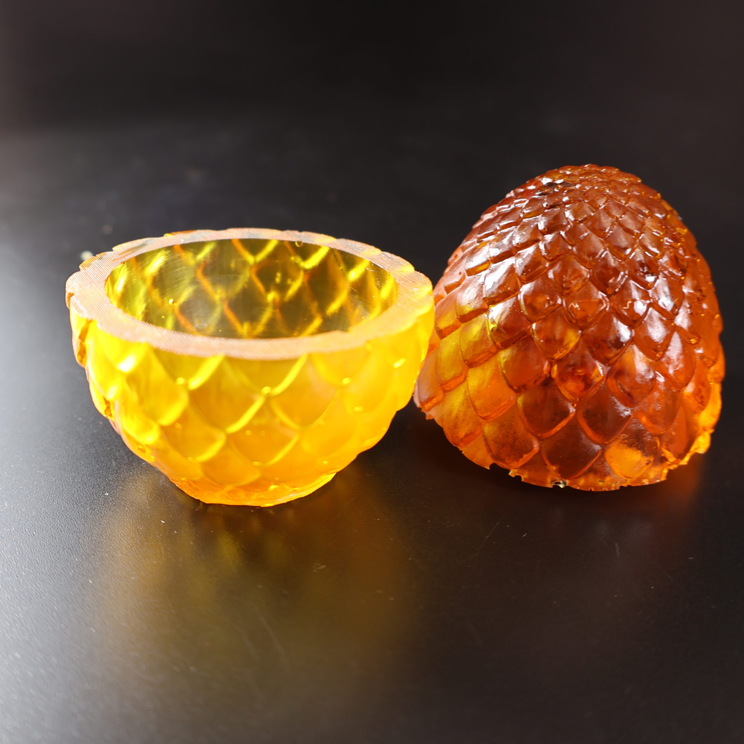 Luxury Easter Amber Gift Box – Carved Egg & Dragon Egg – Handmade by KIZIMA USA