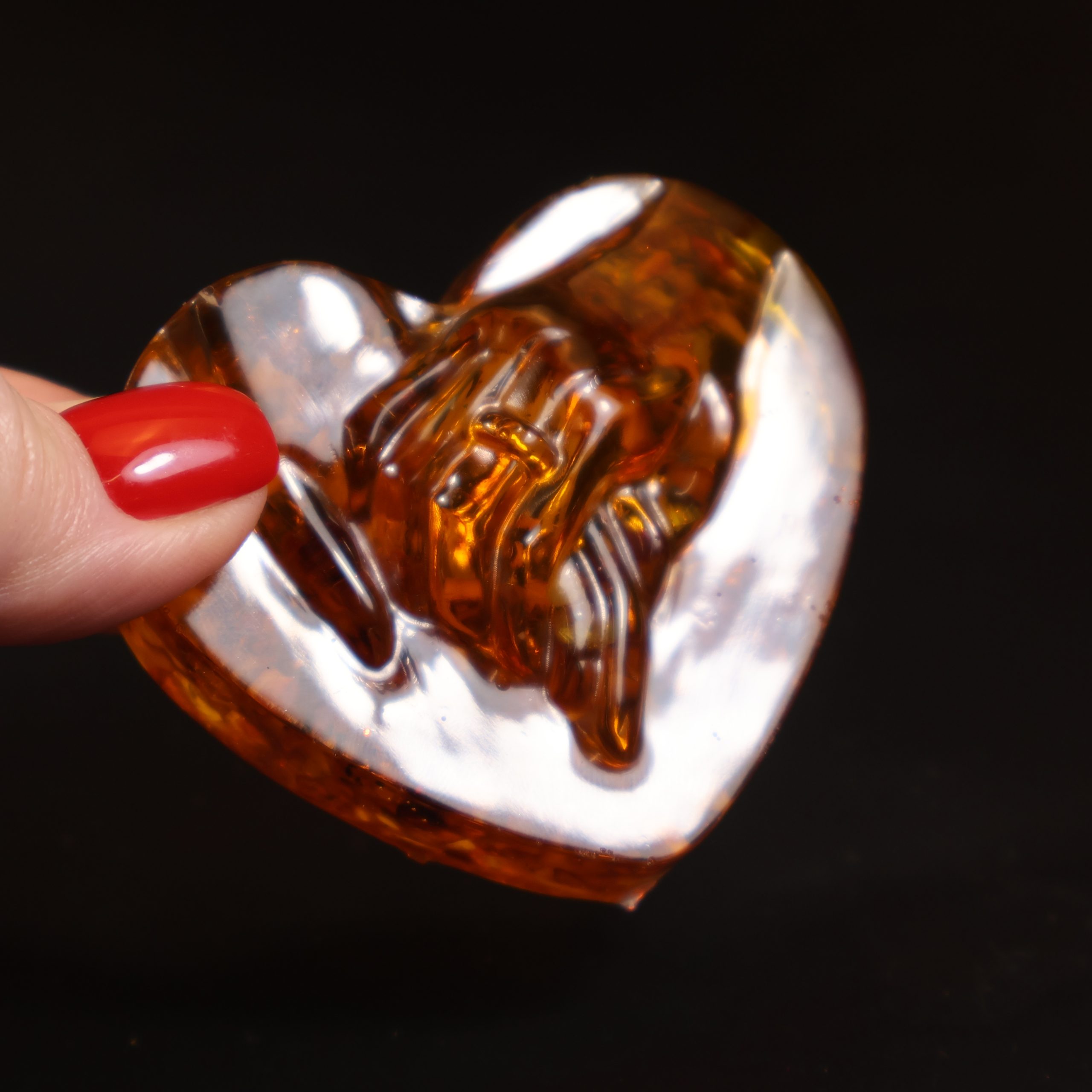 Handmade Amber Heart Sculpture, Valentine’s Day Gift – KIZIMA USA