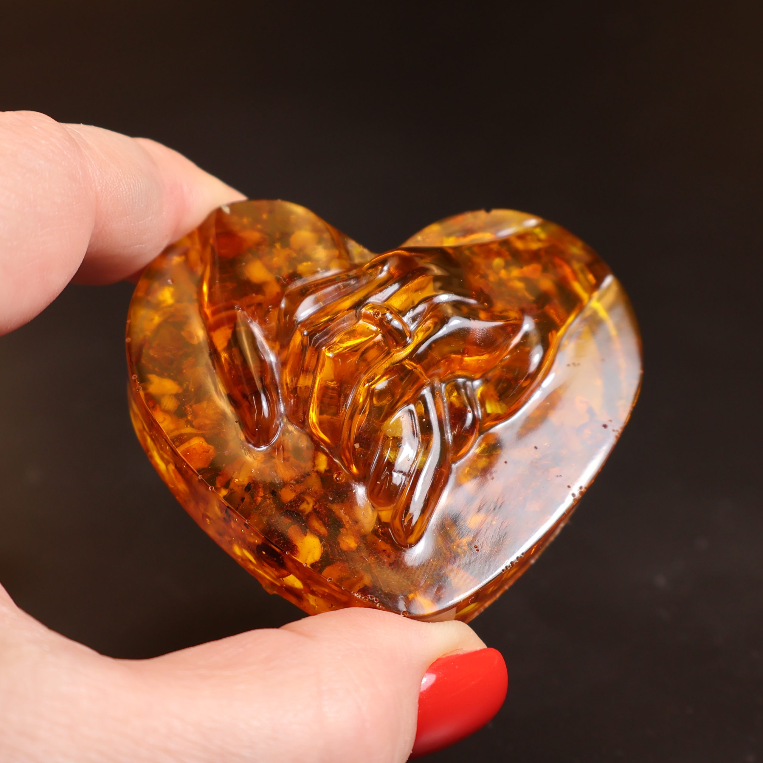 Handmade Amber Heart Sculpture, Valentine’s Day Gift – KIZIMA USA