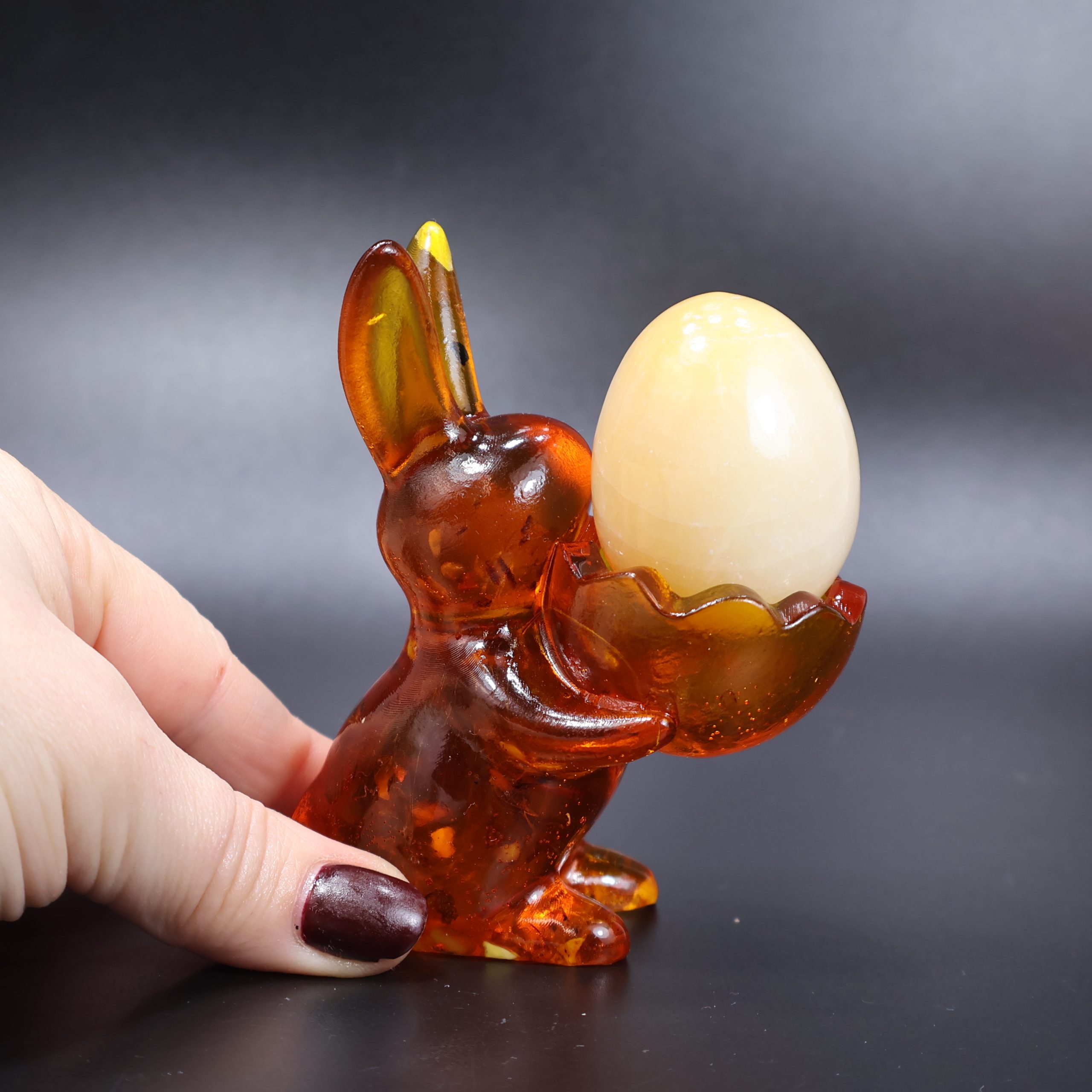 Amber Easter Bunny Egg Holder