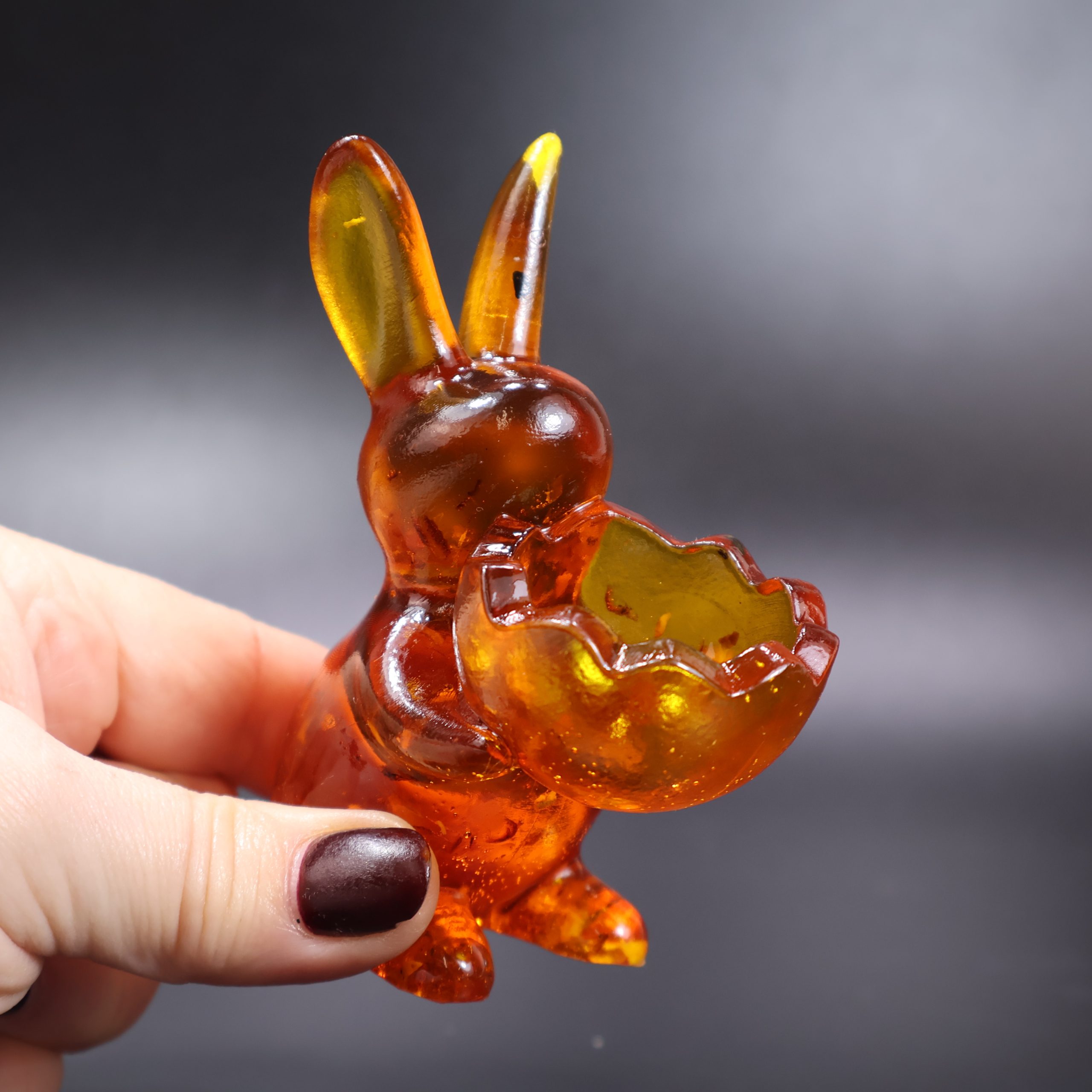 Amber Easter Bunny Egg Holder