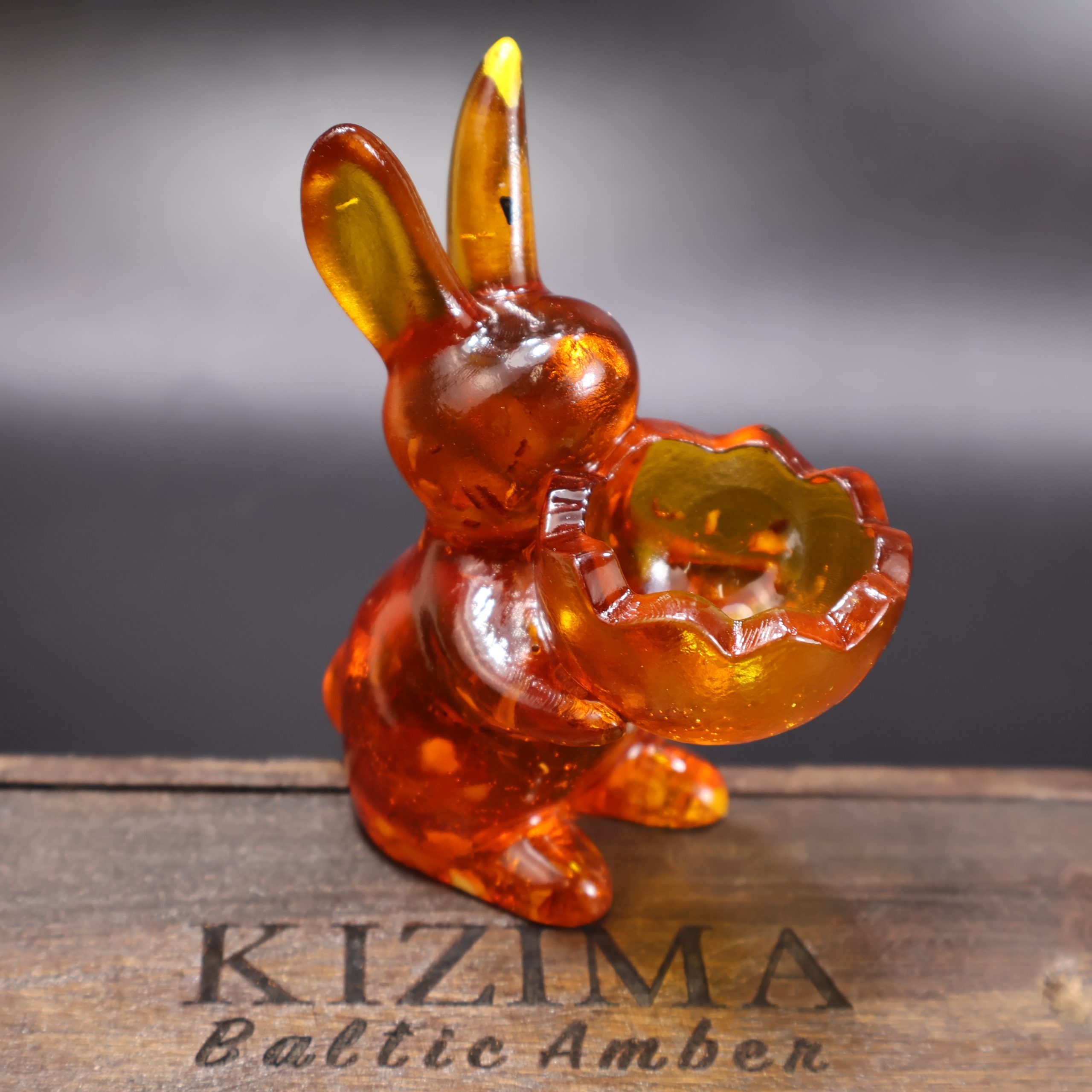 Amber Easter Bunny Egg Holder