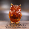 Baltic amber artisan owl figurine, handmade by KIZIMA New York