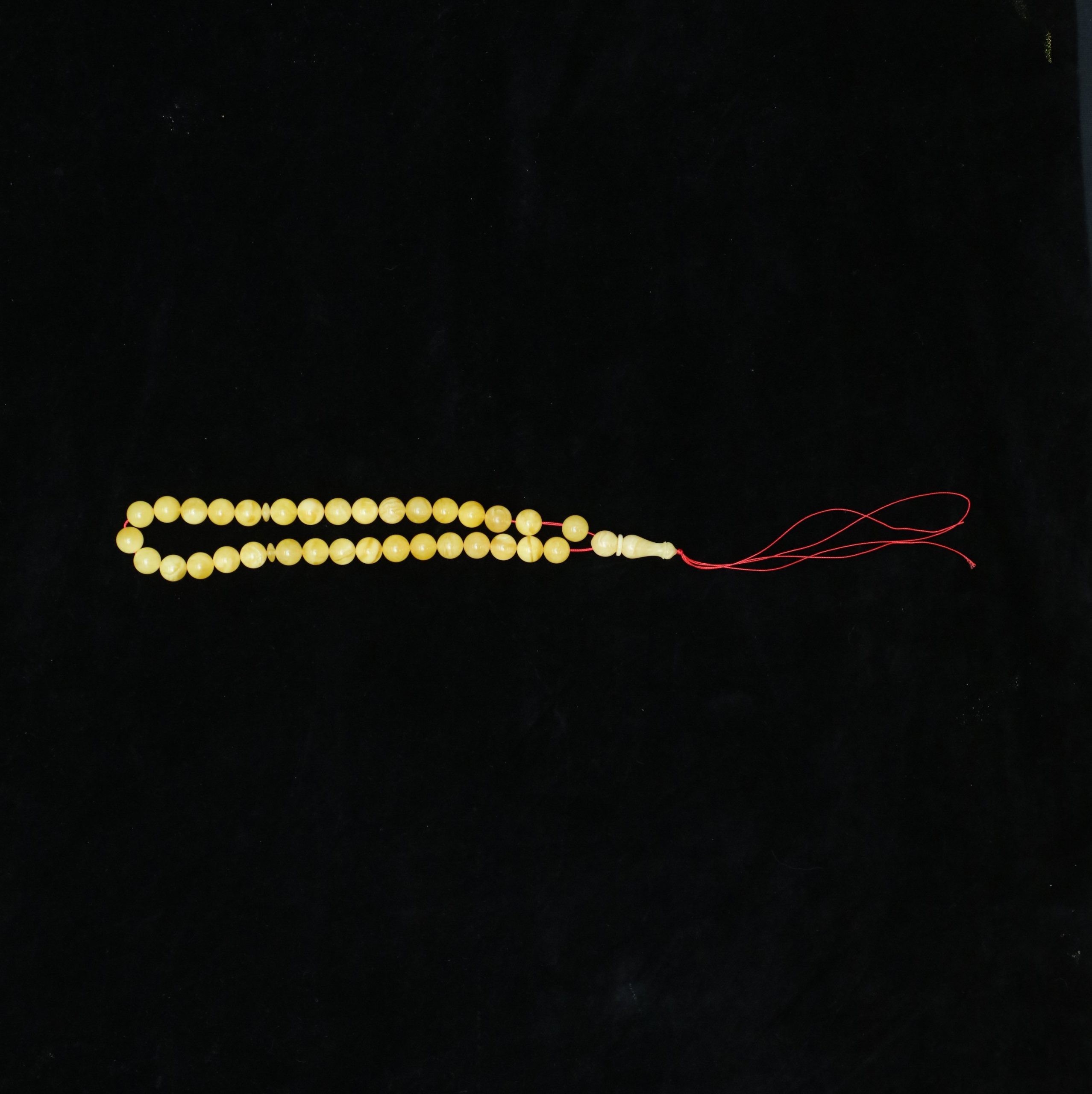 Genuine Baltic Amber Tasbih | Misbaha – Islamic Prayer Beads Handmade 33 Beads Gift for Men