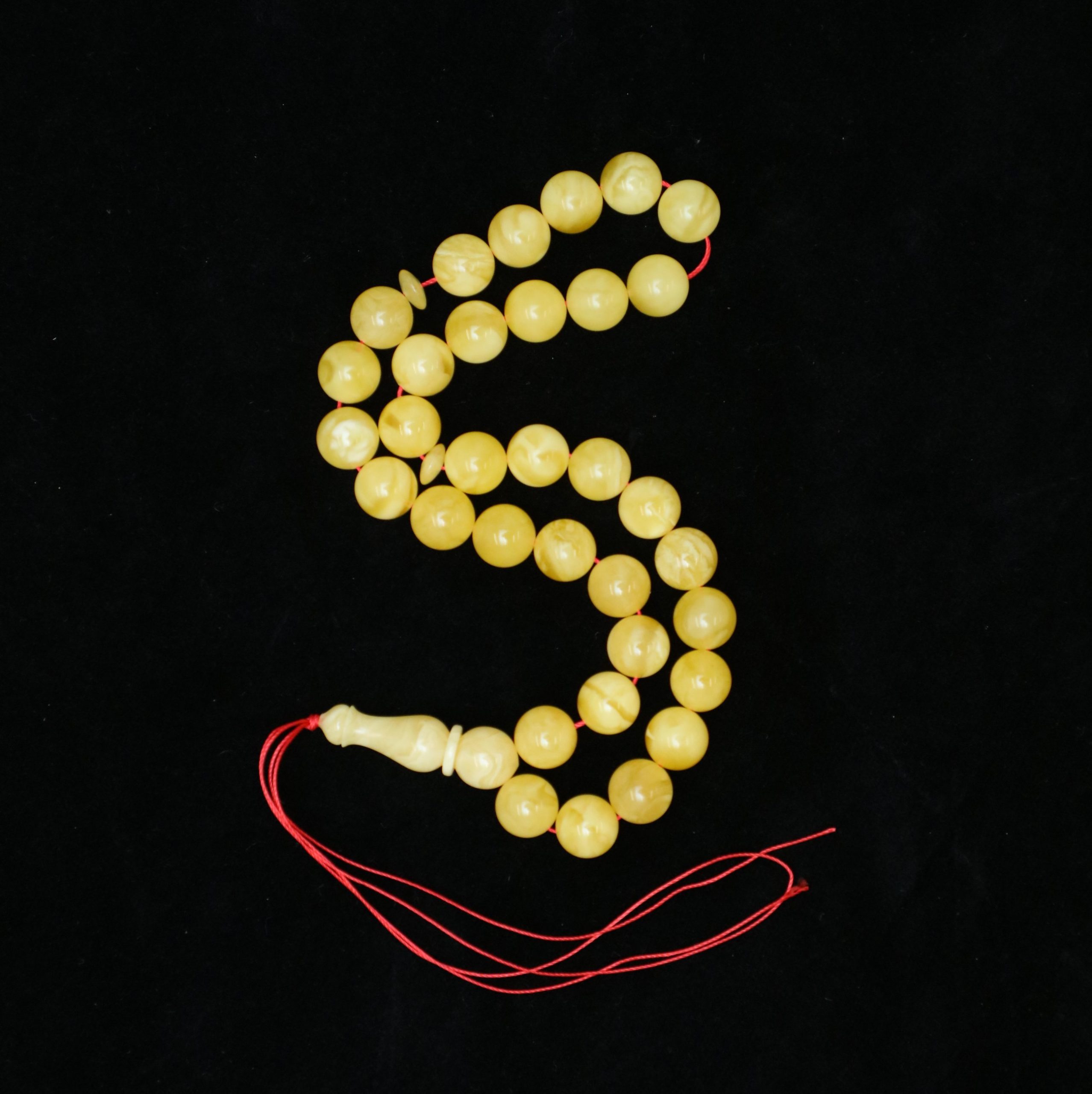Genuine Baltic Amber Tasbih | Misbaha – Islamic Prayer Beads Handmade 33 Beads Gift for Men