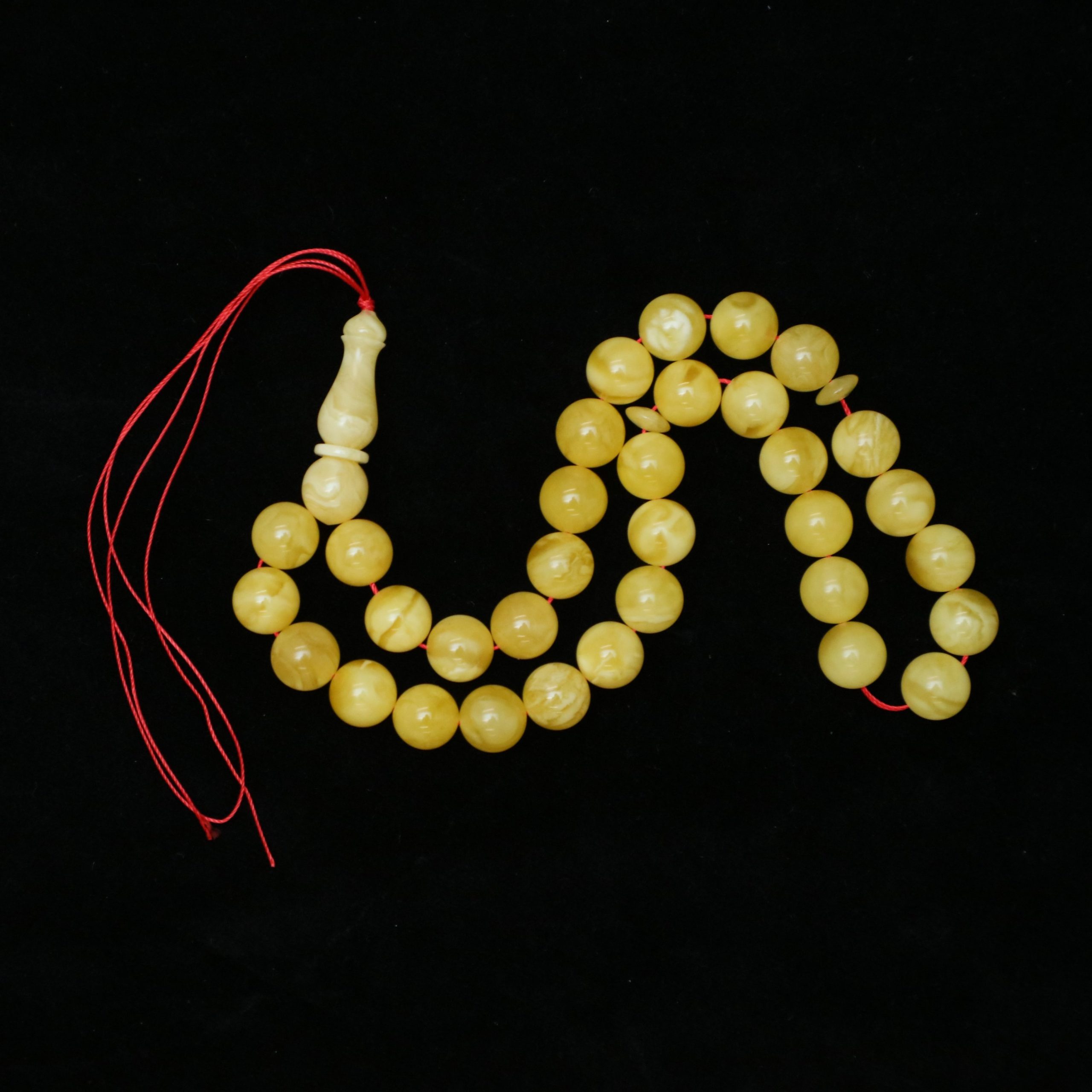 Genuine Baltic Amber Tasbih | Misbaha – Islamic Prayer Beads Handmade 33 Beads Gift for Men