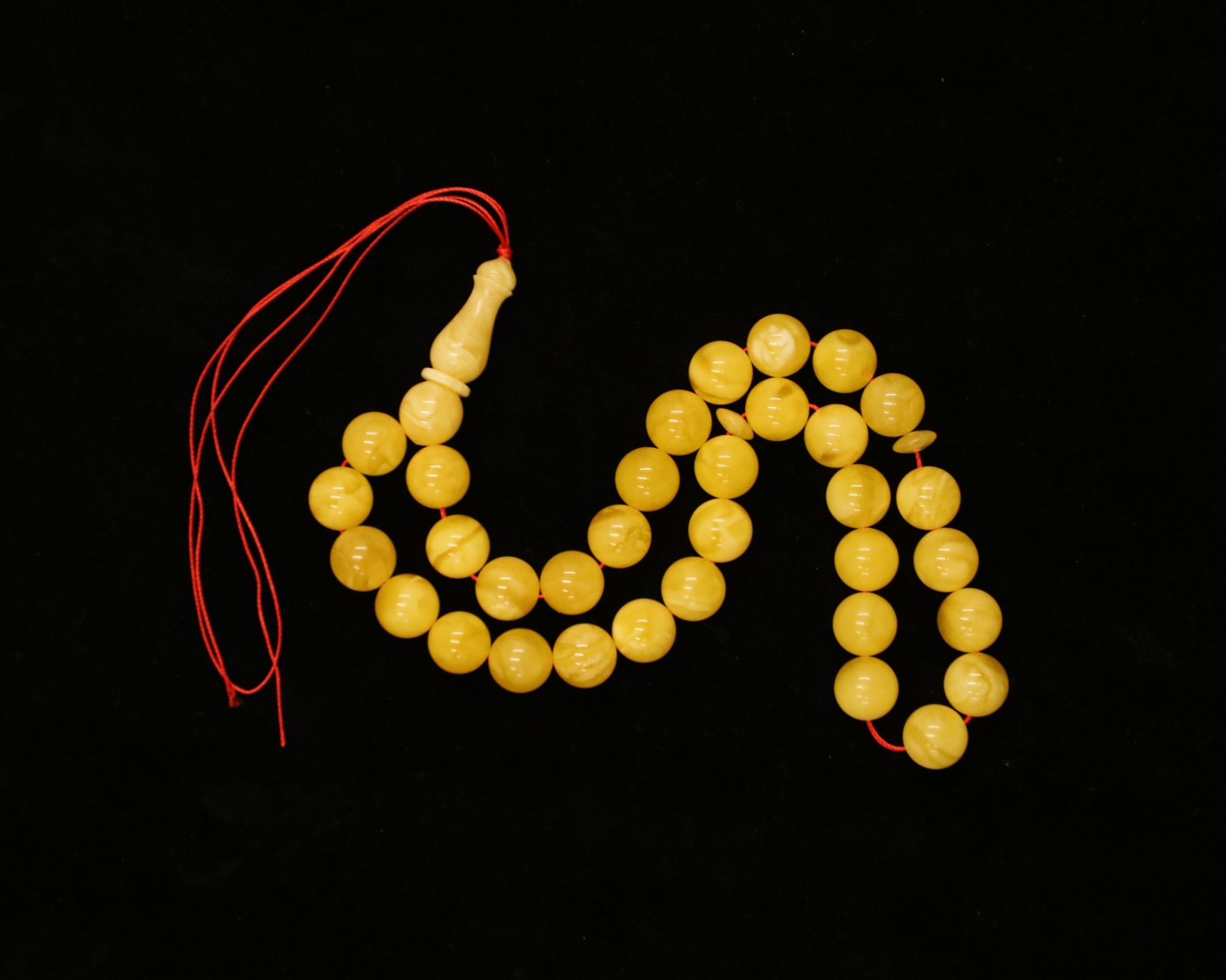Genuine Baltic Amber Tasbih | Misbaha – Islamic Prayer Beads Handmade 33 Beads Gift for Men