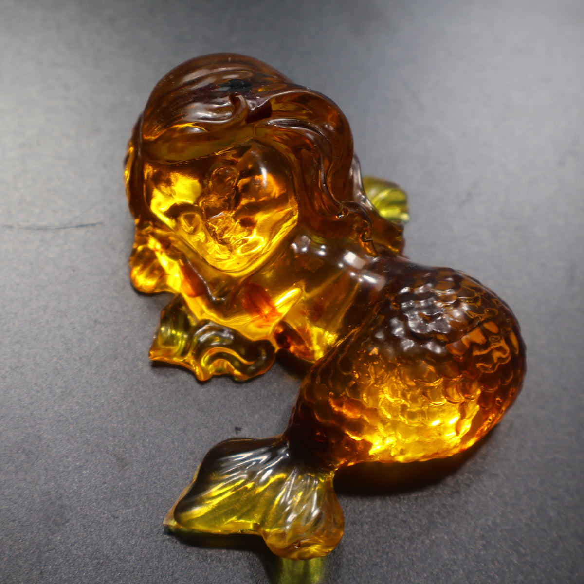 Made in USA Baltic Amber Mermaid Figurine, Small Hand-Carved Sea Maiden, Coastal Shelf Decor, Birthday & Christmas Gift for Her — KIZIMA®