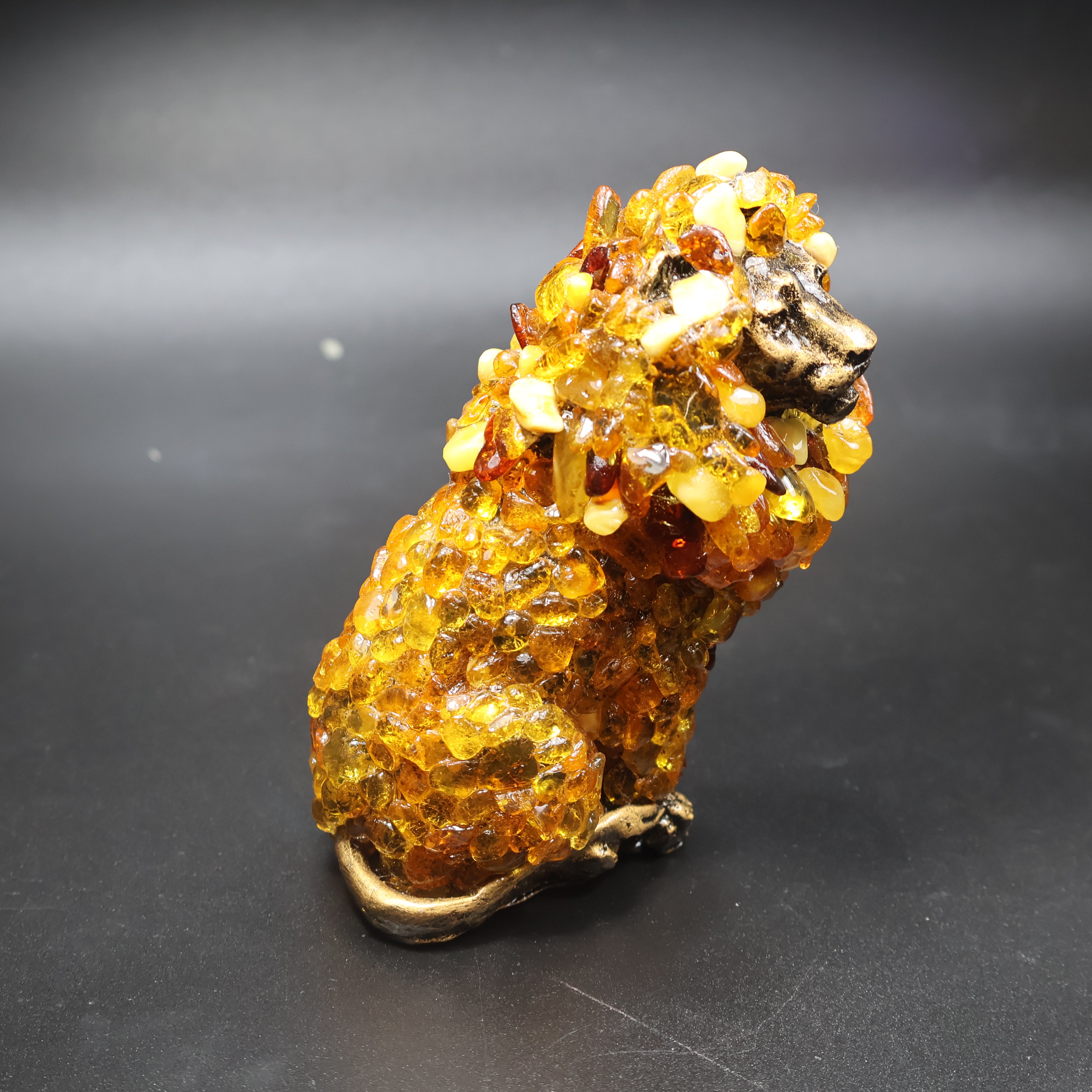 Lion Baltic Amber Figurine — Made in USA | KIZIMA®