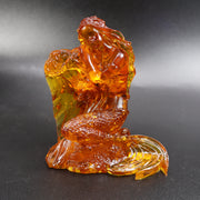 Made in USA Natural Baltic Amber Mermaid Figurine on sea wave by KIZIMA®