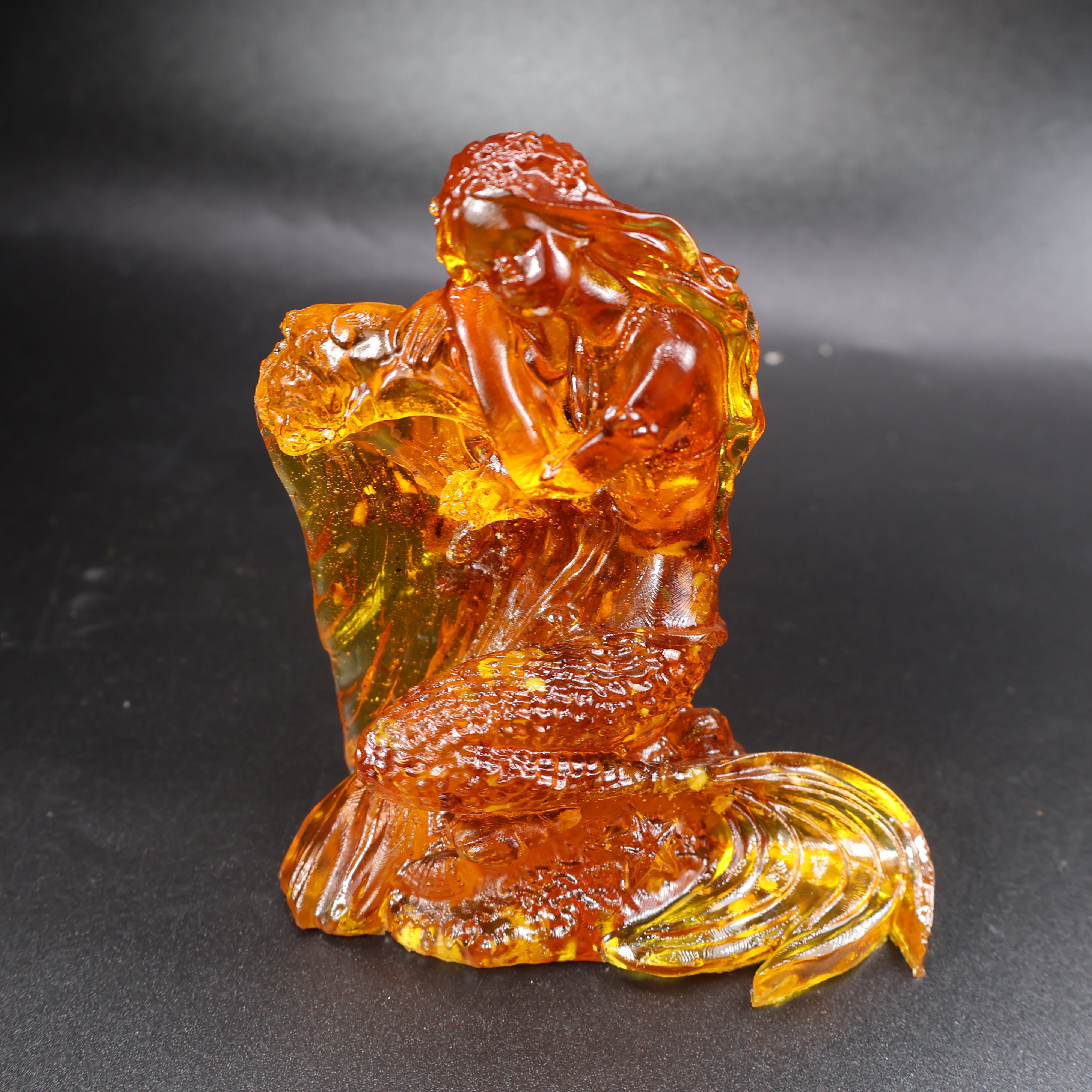 KIZIMA® Baltic amber mermaid figurine, collectible ocean-themed gift