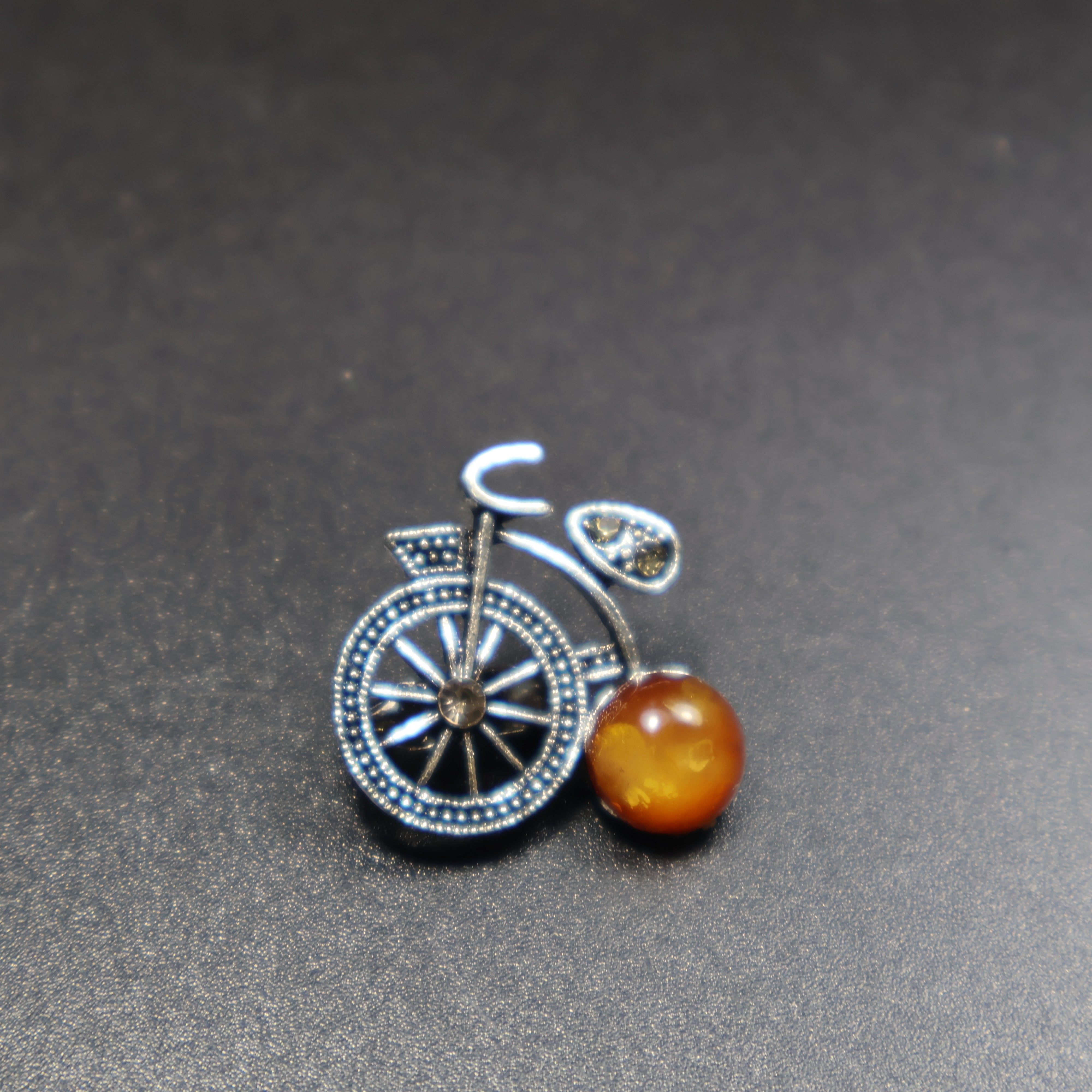 Made in USA Genuine Natural Baltic Amber Bicycle Brooch KIZIMA®