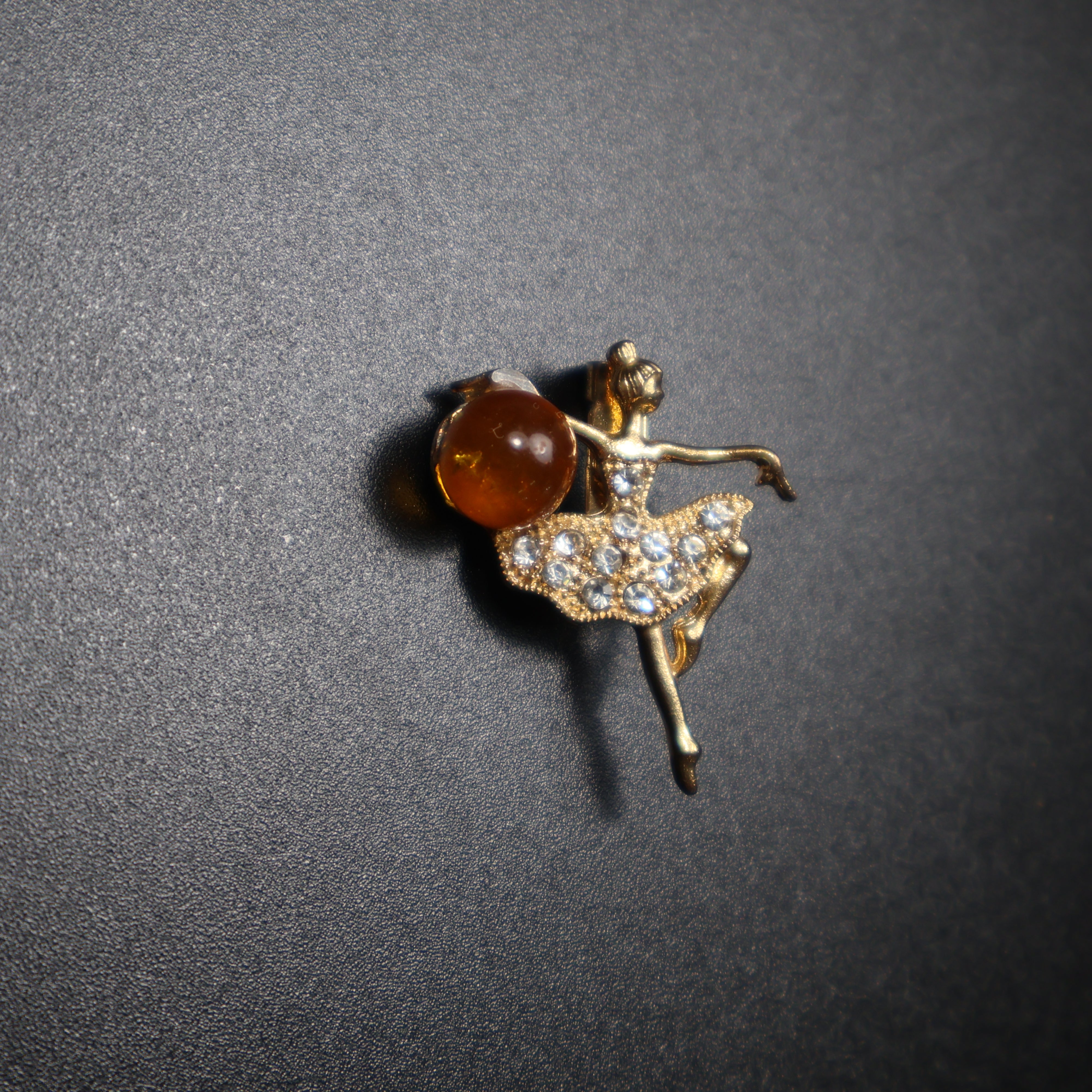 Made in USA Natural Baltic Amber Ballerina Brooch Gift for Her KIZIMA®