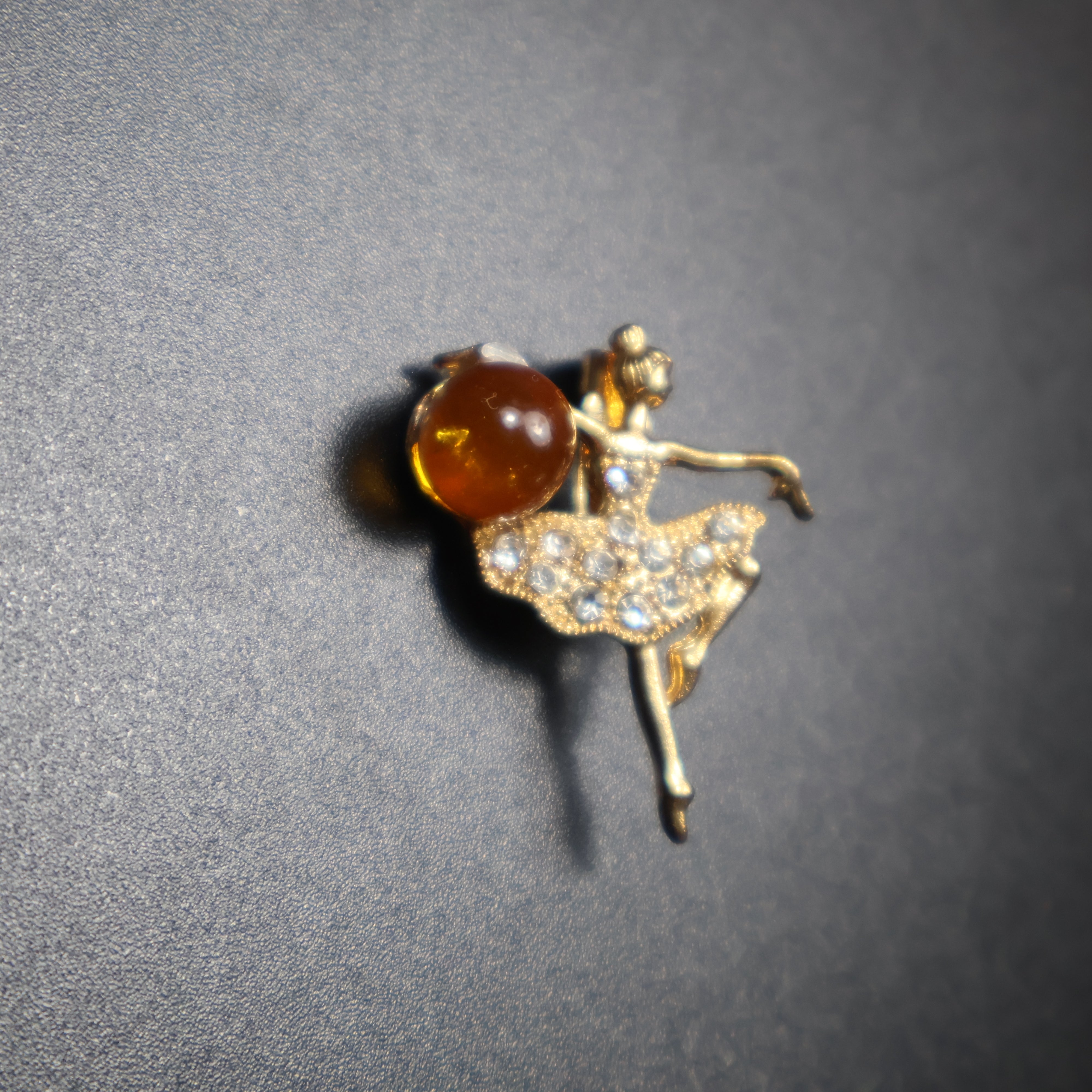 Made in USA Natural Baltic Amber Ballerina Brooch Gift for Her KIZIMA®