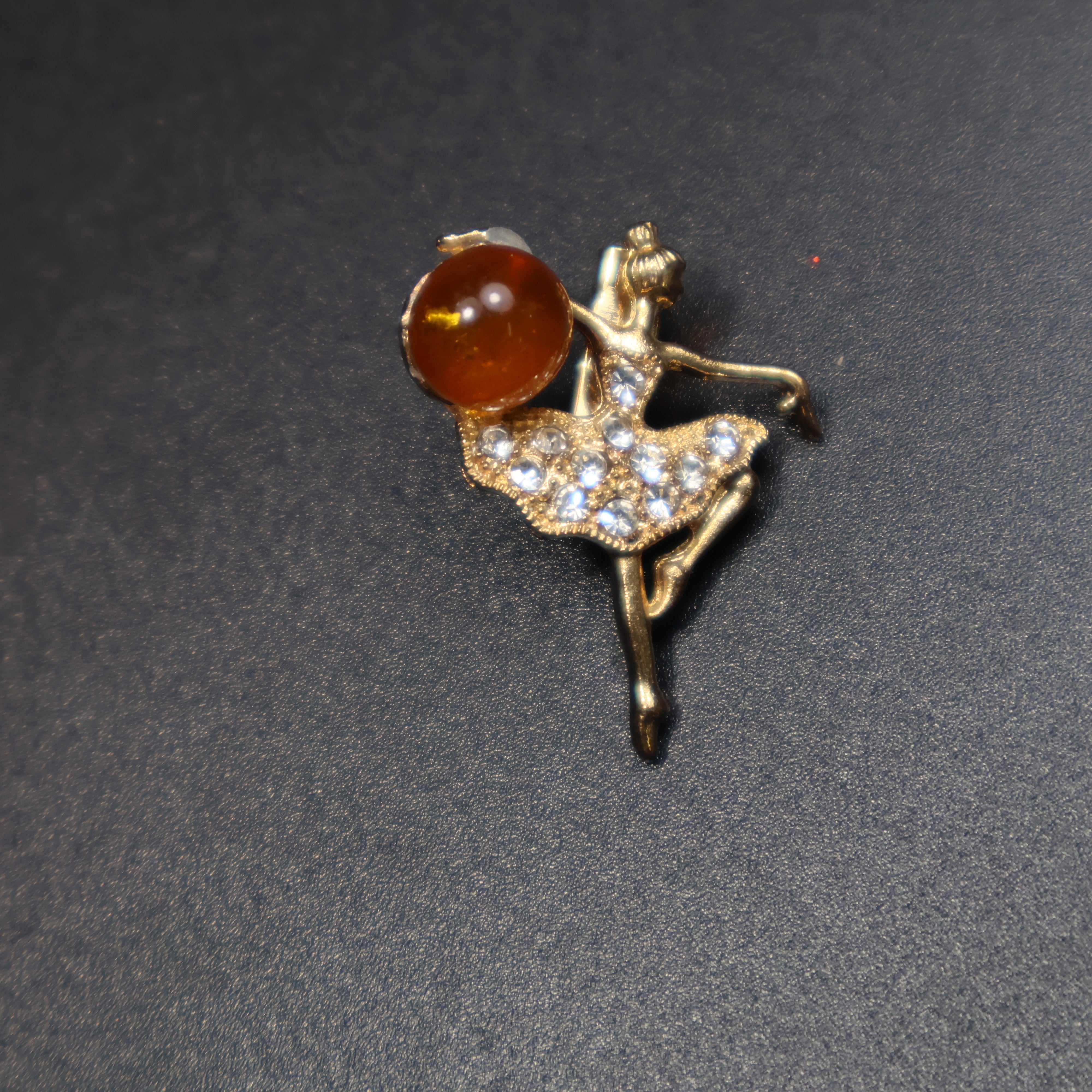 Made in USA Natural Baltic Amber Ballerina Brooch Gift for Her KIZIMA®