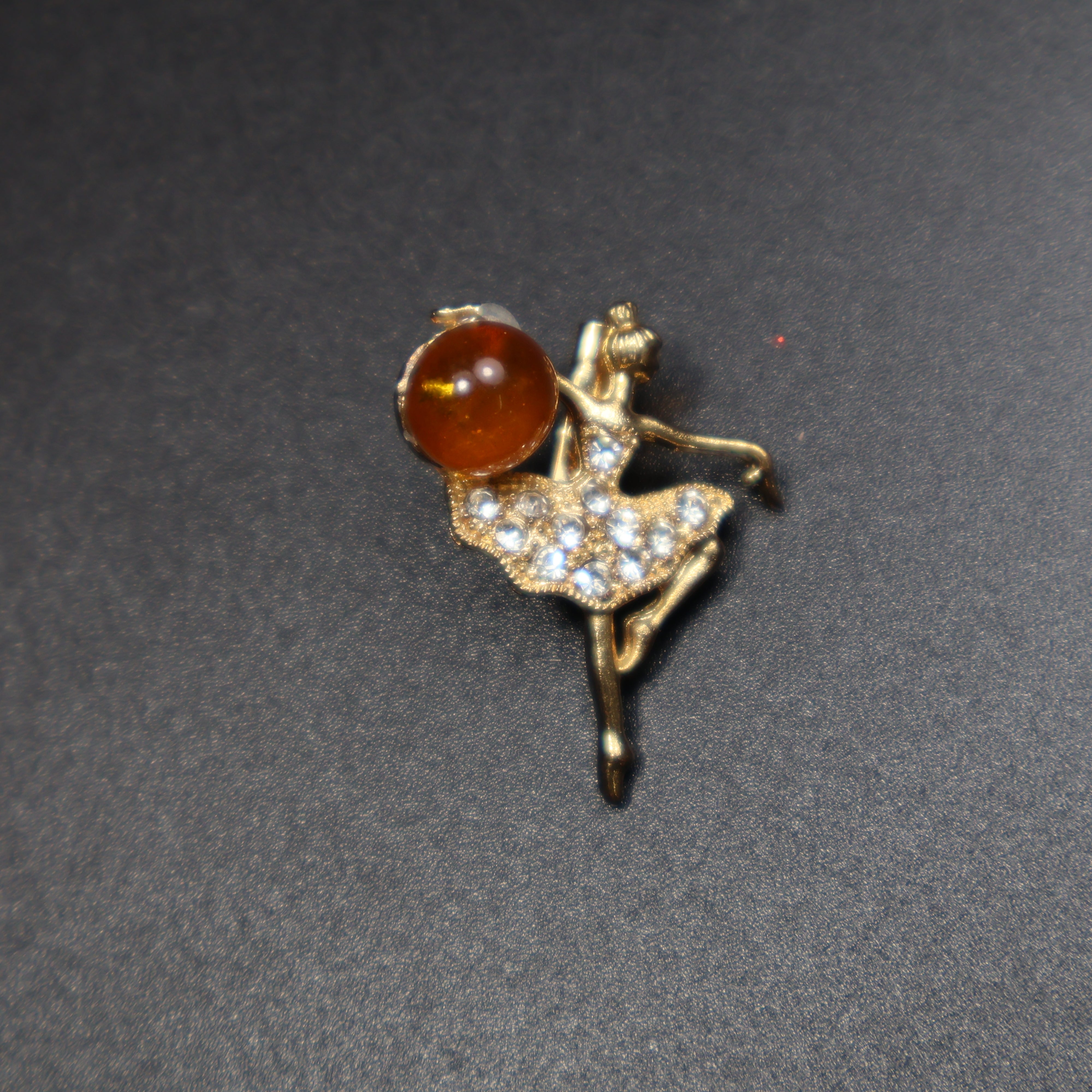 Made in USA Natural Baltic Amber Ballerina Brooch Gift for Her KIZIMA®
