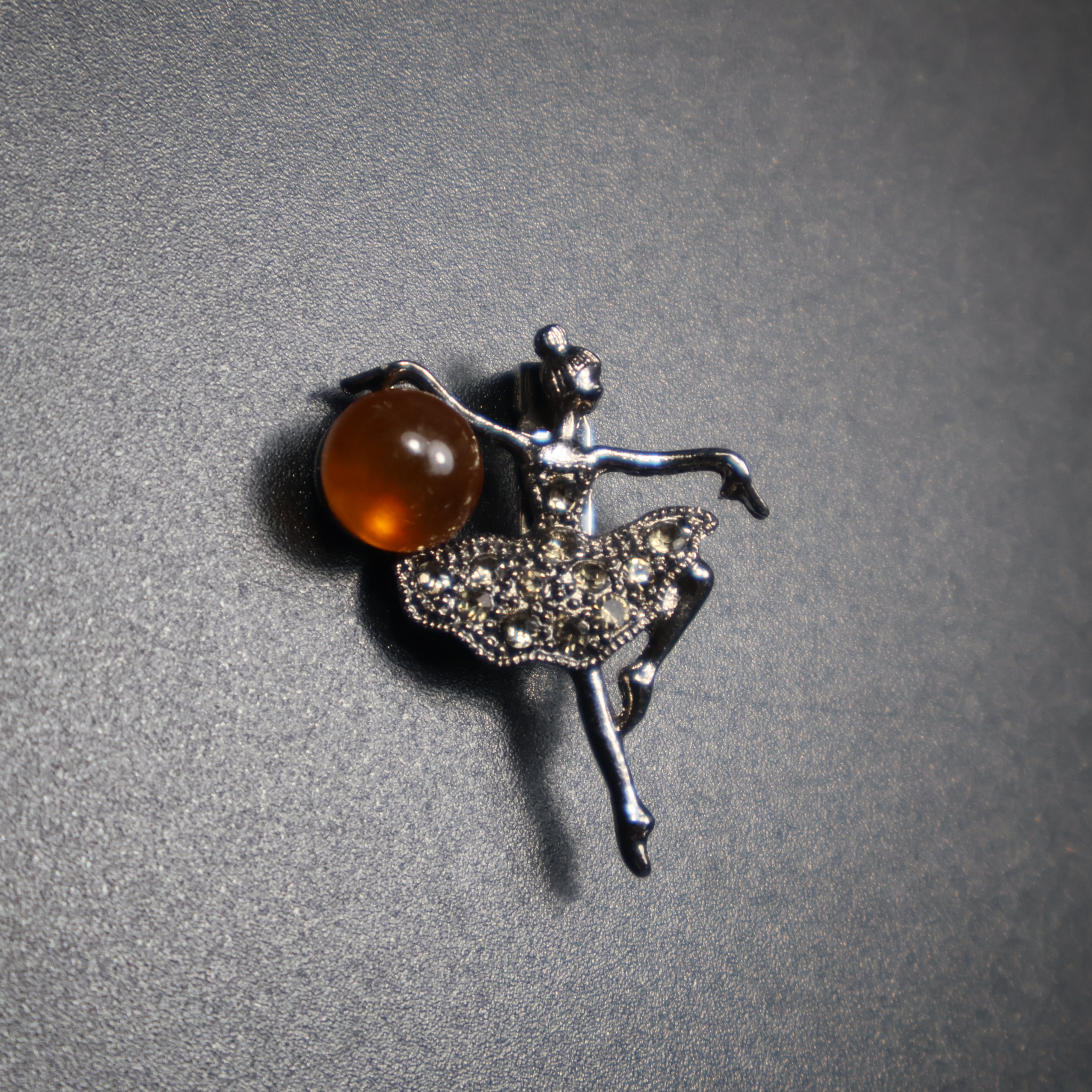 Made in USA Natural Baltic Amber Ballerina Brooch Gift for Her KIZIMA®