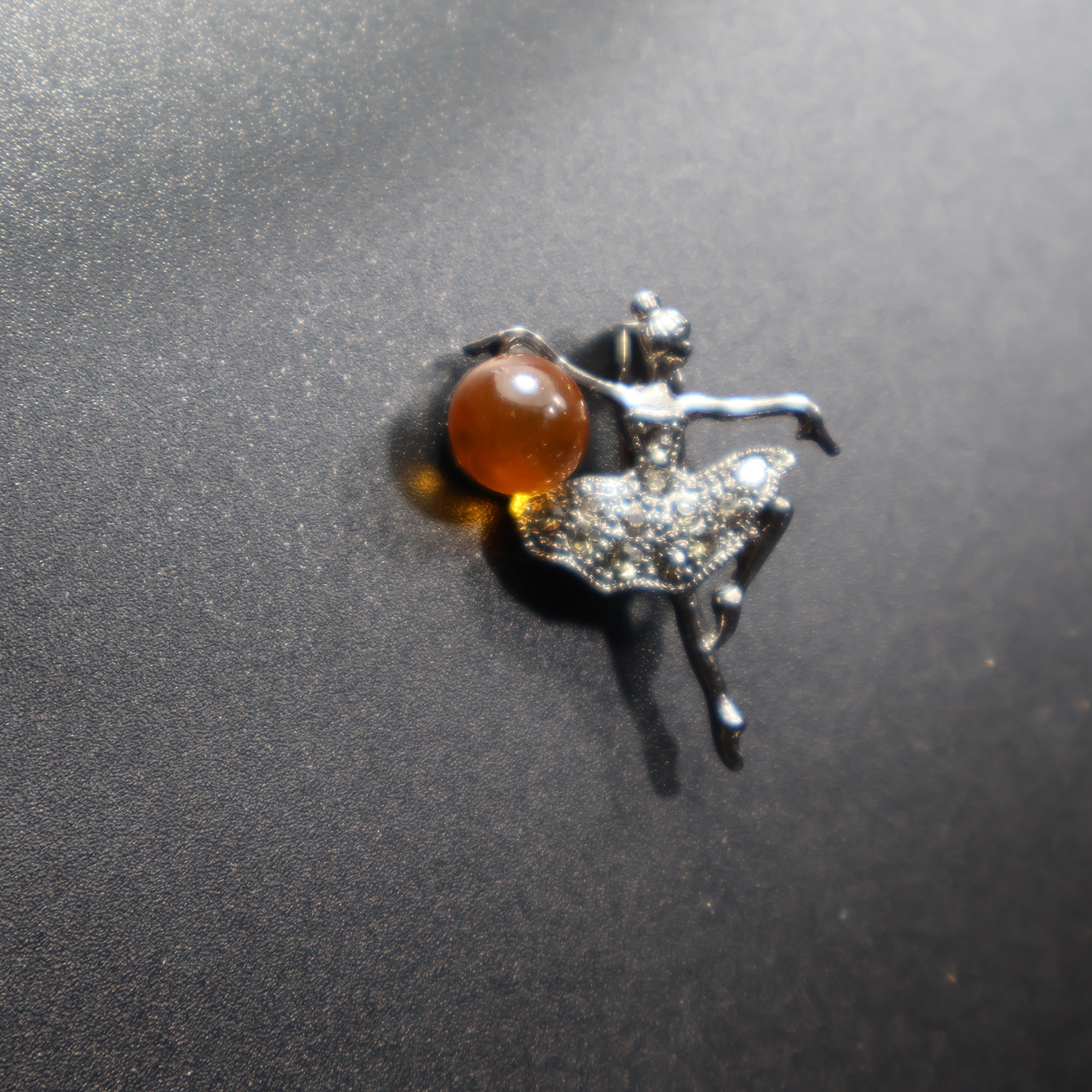 Made in USA Natural Baltic Amber Ballerina Brooch Gift for Her KIZIMA®