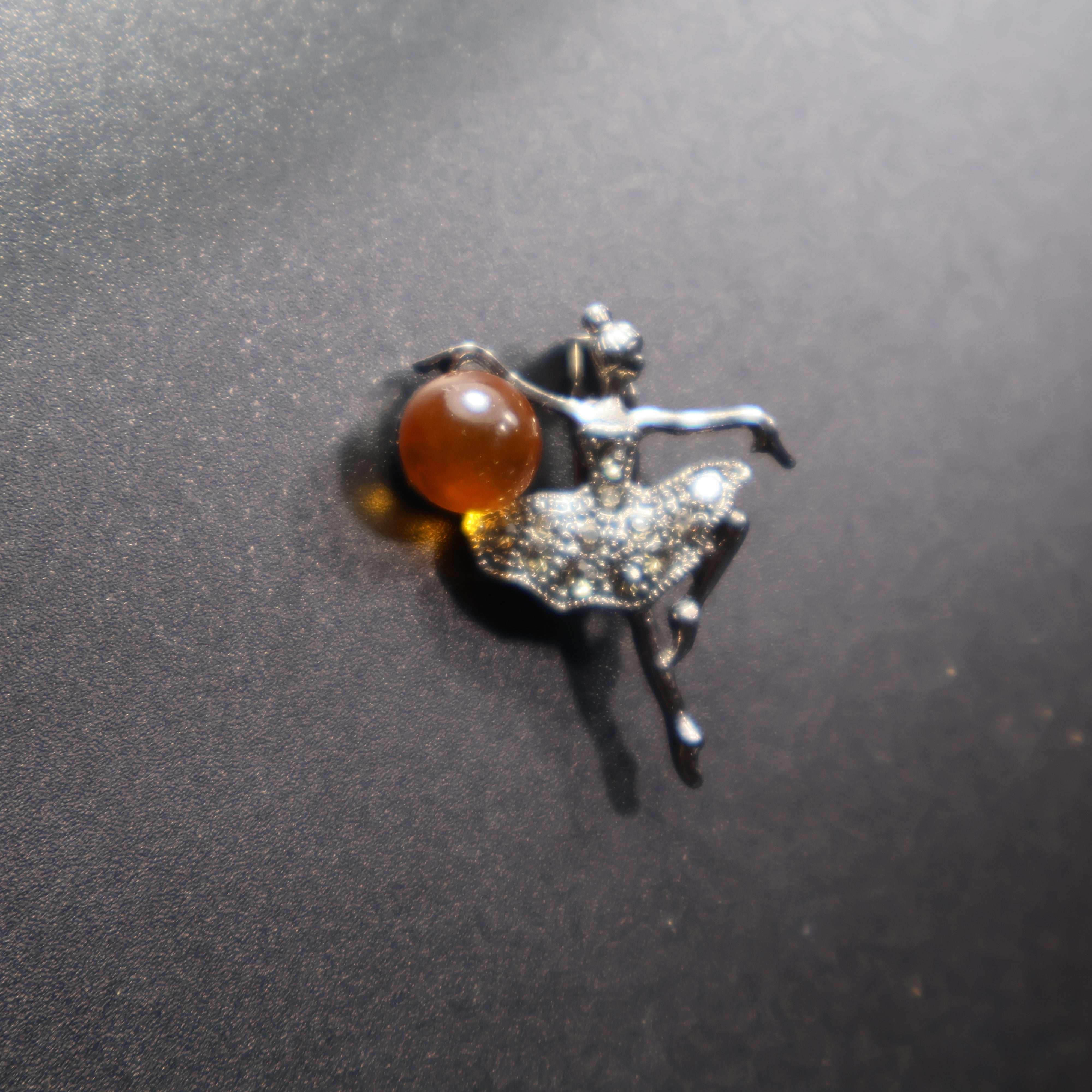 Made in USA Natural Baltic Amber Ballerina Brooch Gift for Her KIZIMA®