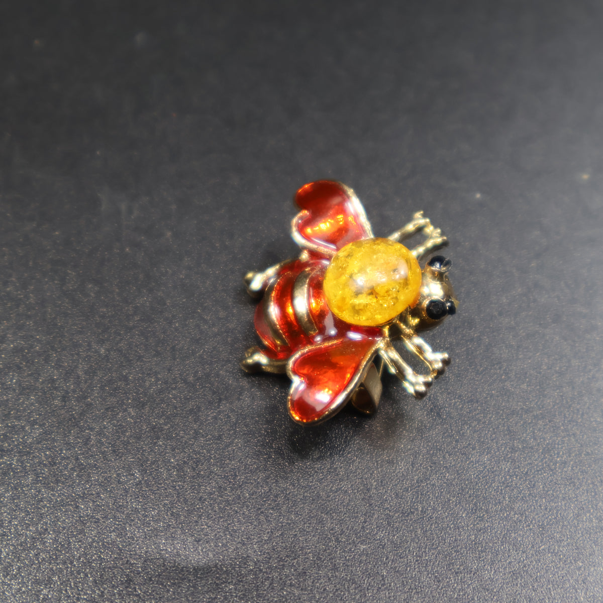 Made in USA Genuine Natural Baltic Amber Bee Brooch by KIZIMA® — handmade amber jewelry, view 10