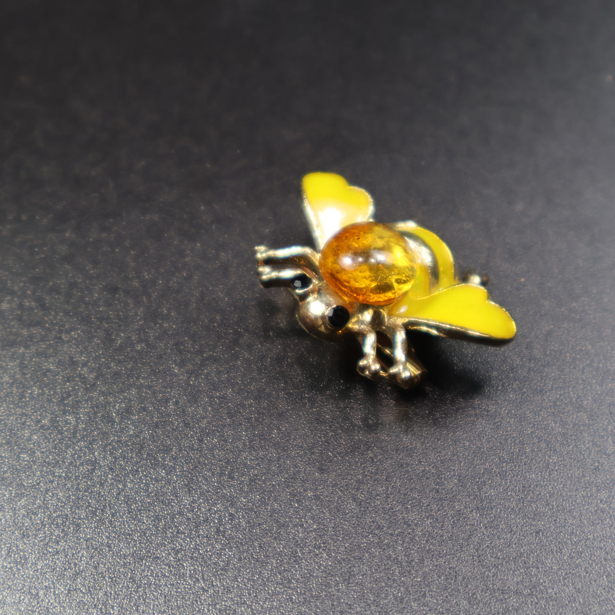 Made in USA Genuine Natural Baltic Amber Bee Brooch by KIZIMA® — handmade amber jewelry, view 13