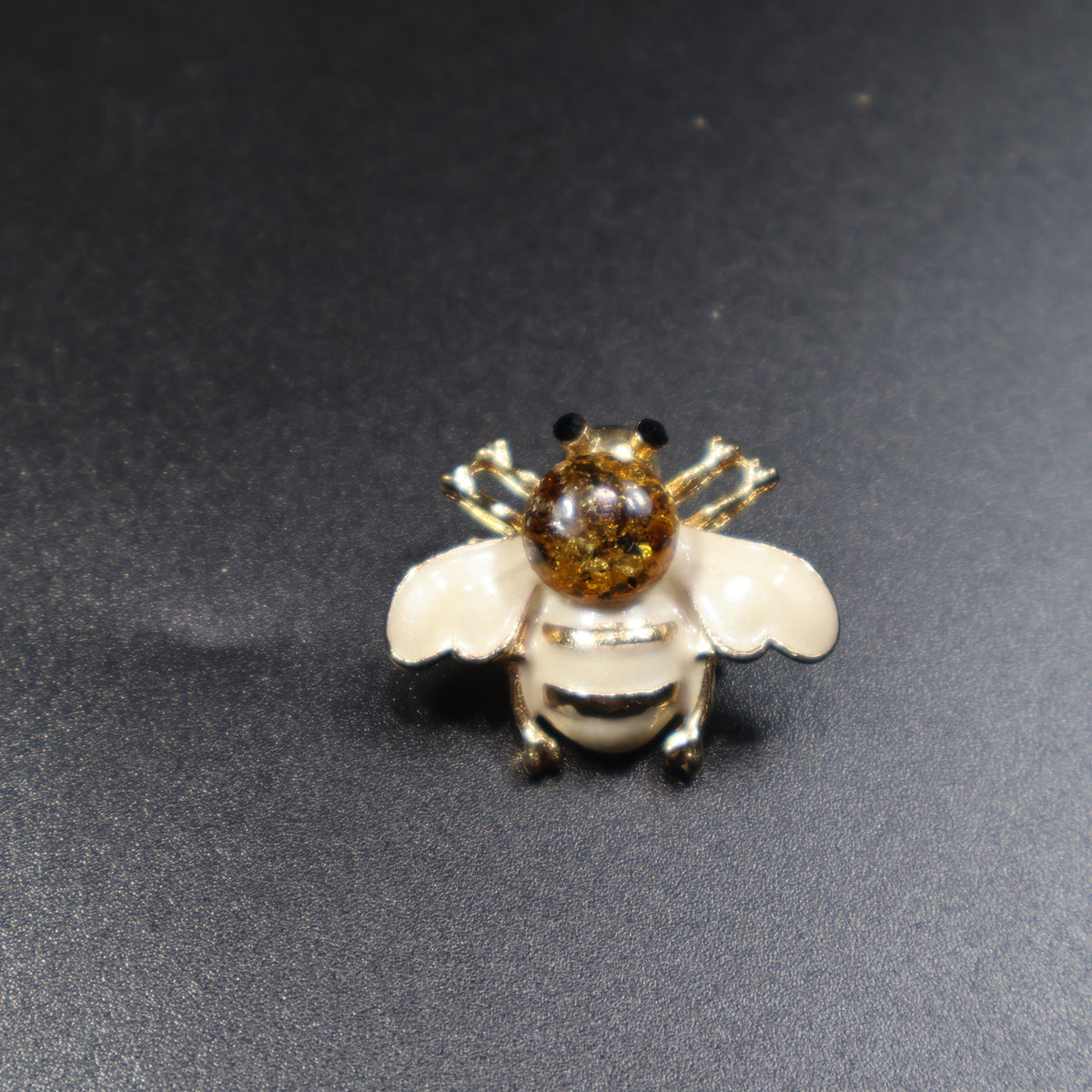 Made in USA Genuine Natural Baltic Amber Bee Brooch by KIZIMA® — handmade amber jewelry, view 9