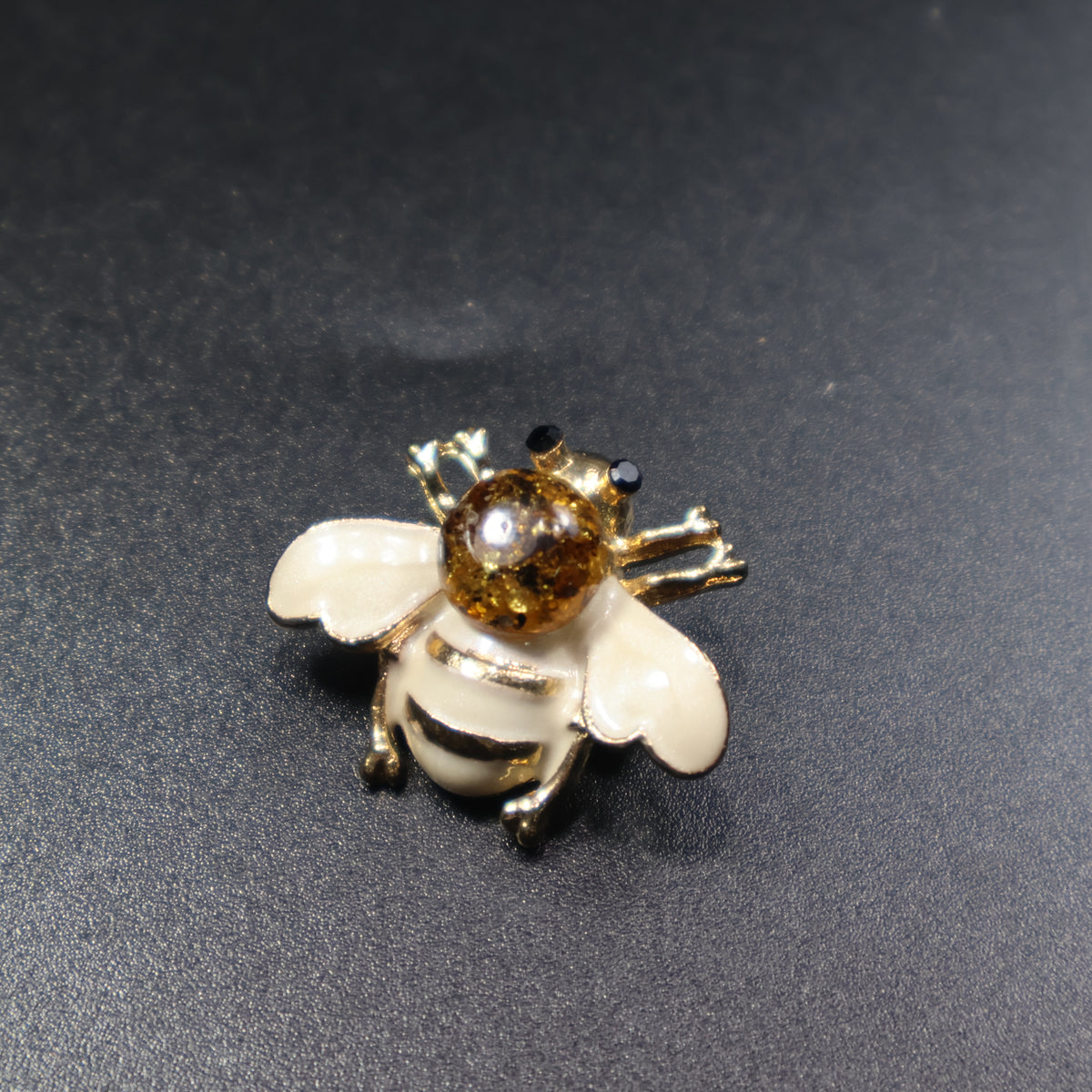 Made in USA Genuine Natural Baltic Amber Bee Brooch by KIZIMA® — handmade amber jewelry, view 8