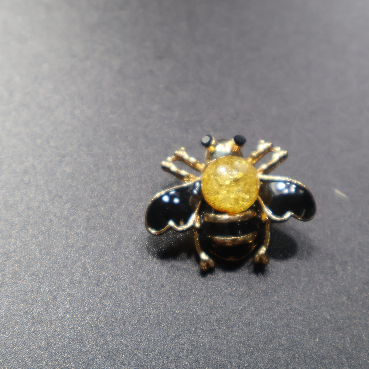 Made in USA Genuine Natural Baltic Amber Bee Brooch by KIZIMA® — handmade amber jewelry, view 19