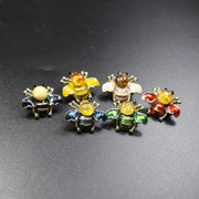 Made in USA Genuine Natural Baltic Amber Bee Brooch by KIZIMA® — handmade amber jewelry, front view