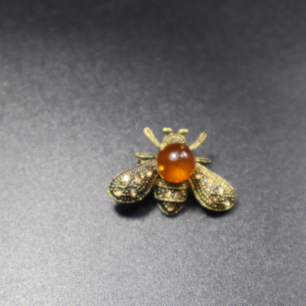 Made in USA Genuine Natural Baltic Amber Brooch for Women by KIZIMA® — handmade amber jewelry, side view