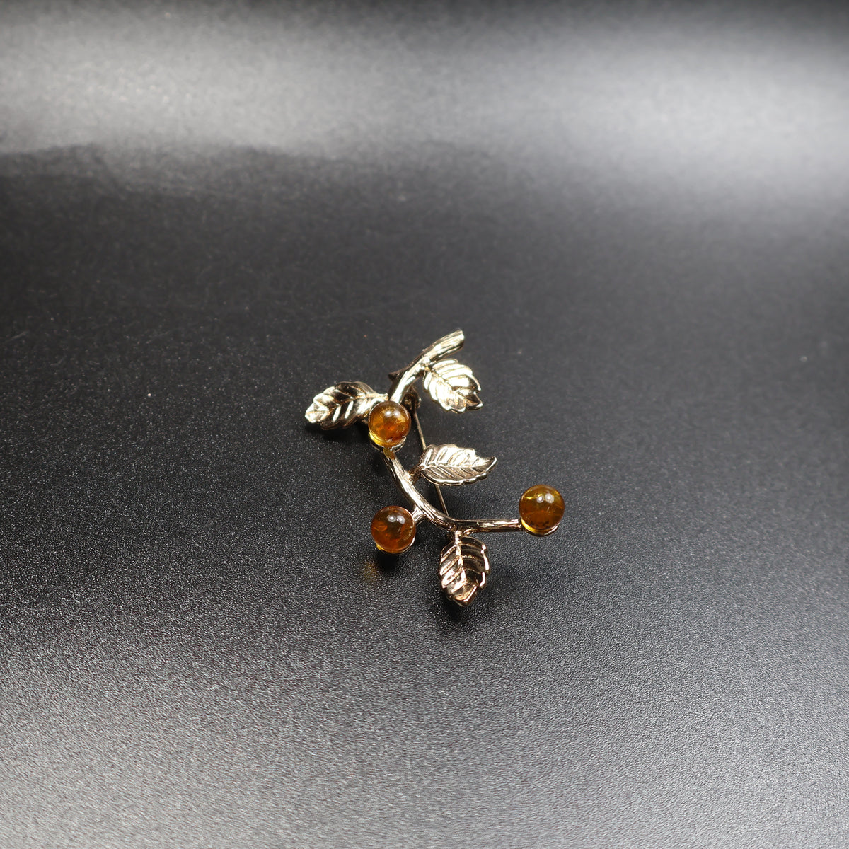 Made in USA Genuine Natural Baltic Amber Brooch Gift by KIZIMA® — handmade amber jewelry, view 8