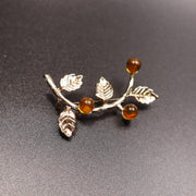 Made in USA Genuine Natural Baltic Amber Brooch Gift by KIZIMA® — handmade amber jewelry, front view