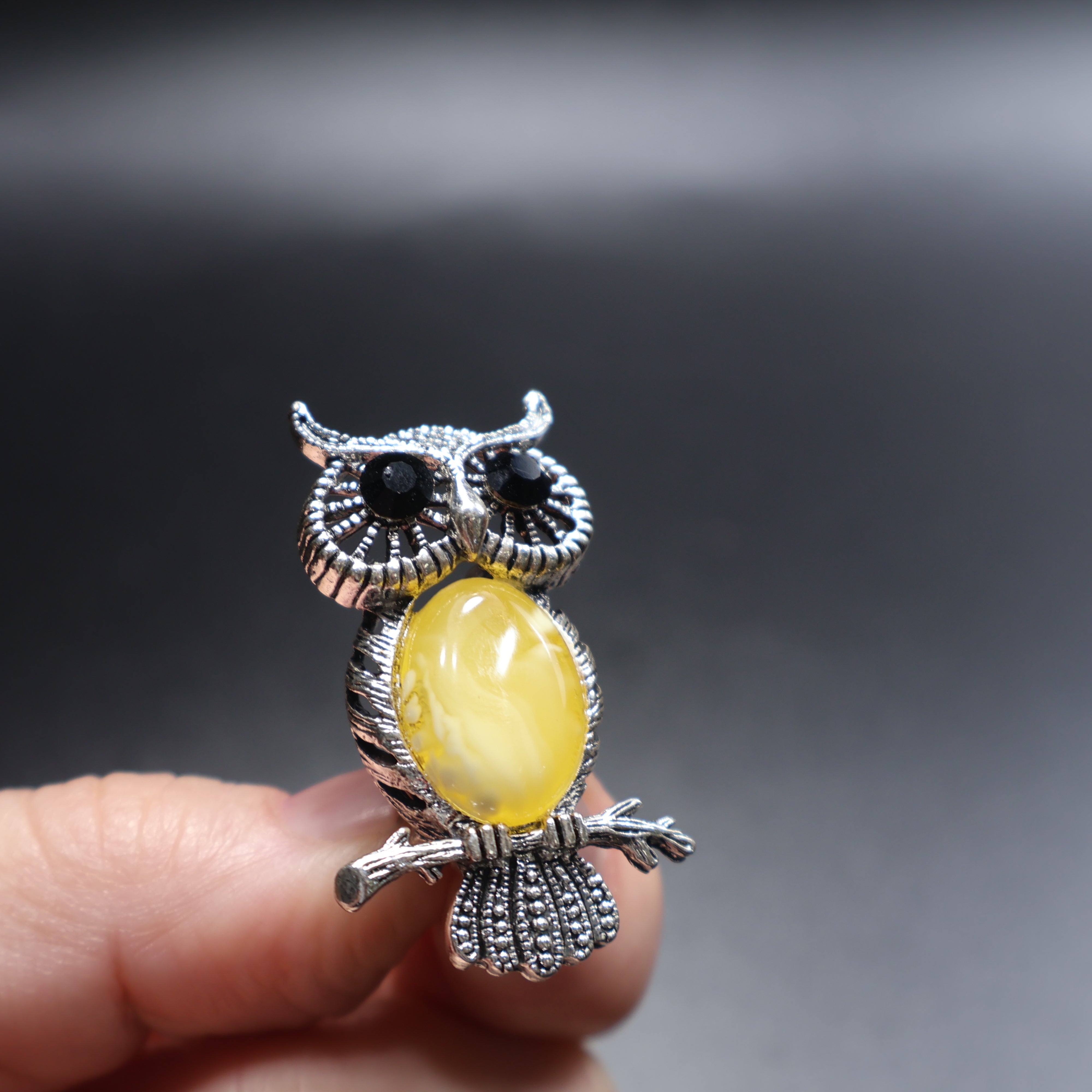 Made in USA Genuine Natural Baltic Amber Owl Brooch KIZIMA®