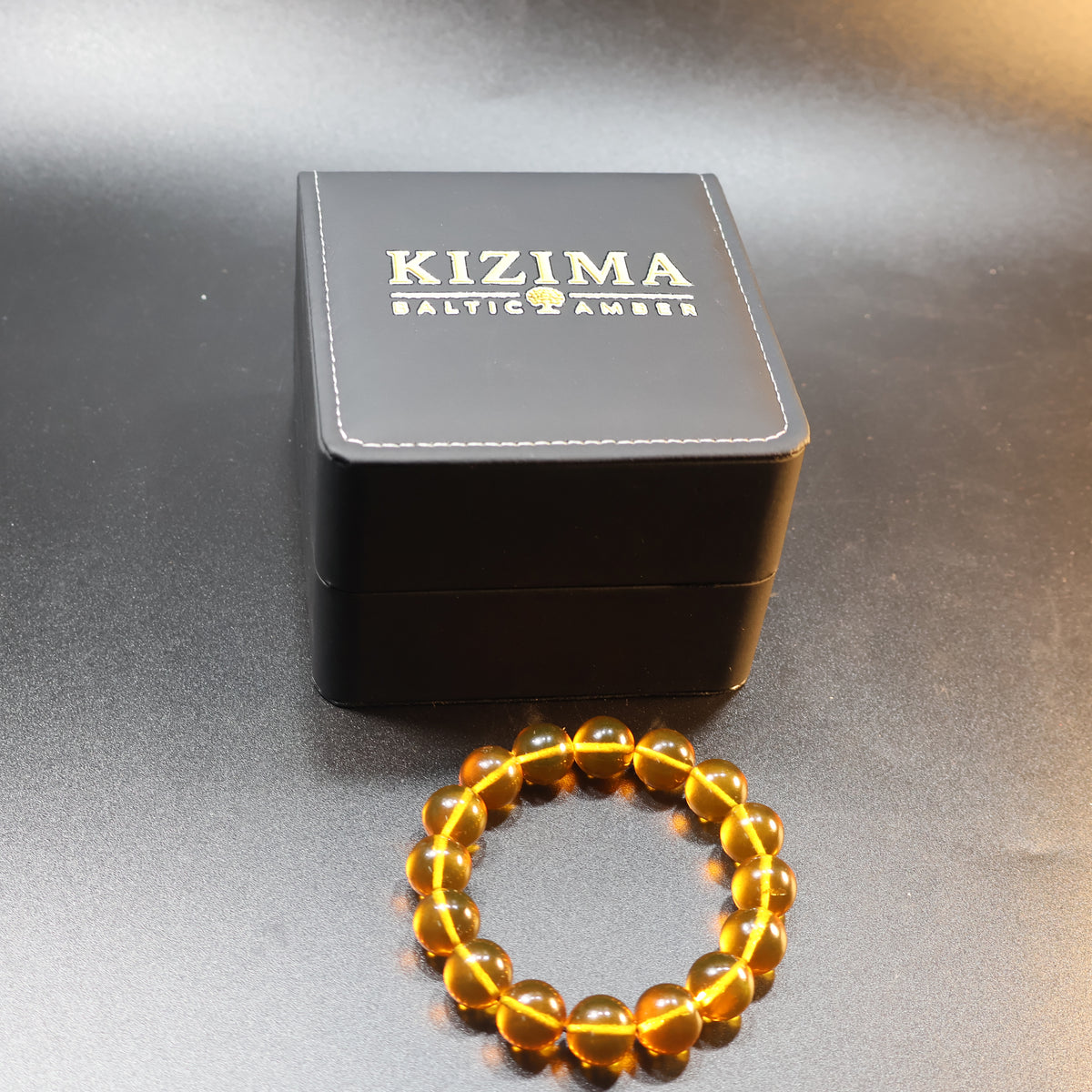 Made in USA Baltic Amber Stretch Bead Bracelet, Gift for Her — KIZIMA®