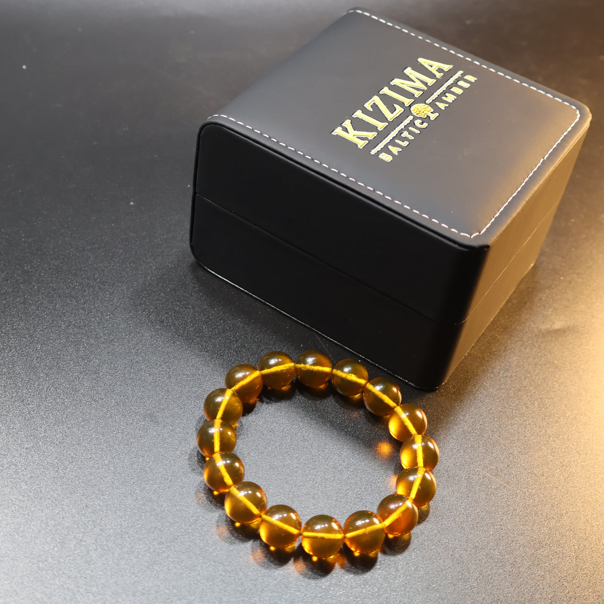 Made in USA Baltic Amber Stretch Bead Bracelet, Gift for Her — KIZIMA®