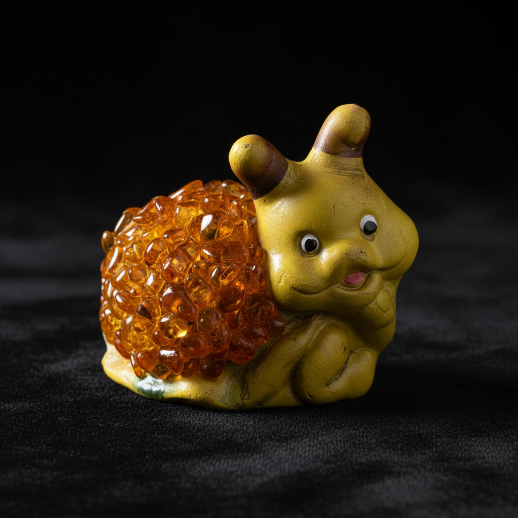 Snail Baltic amber figurine by KIZIMA® — handmade in USA, additional view