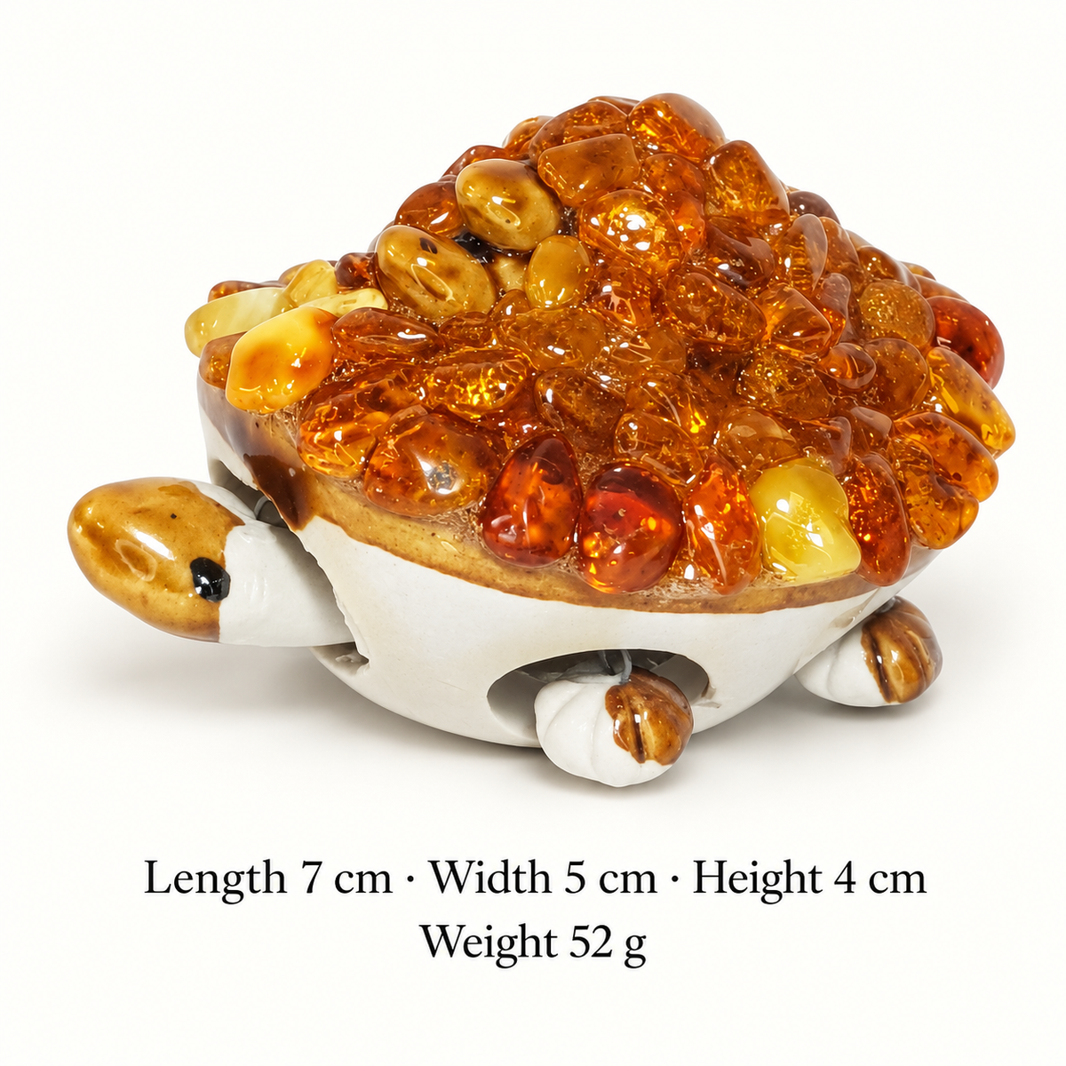 KIZIMA 10Z0100q53 amber turtle dimensions: 7 cm long, 5 cm wide, 4 cm high; weight 52 g.
