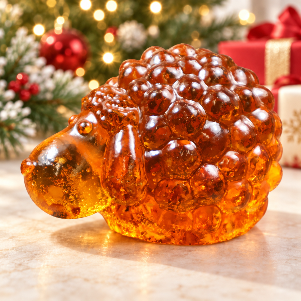 KIZIMA 49SHEEP1Q125-8-5-6 in a Christmas holiday setting