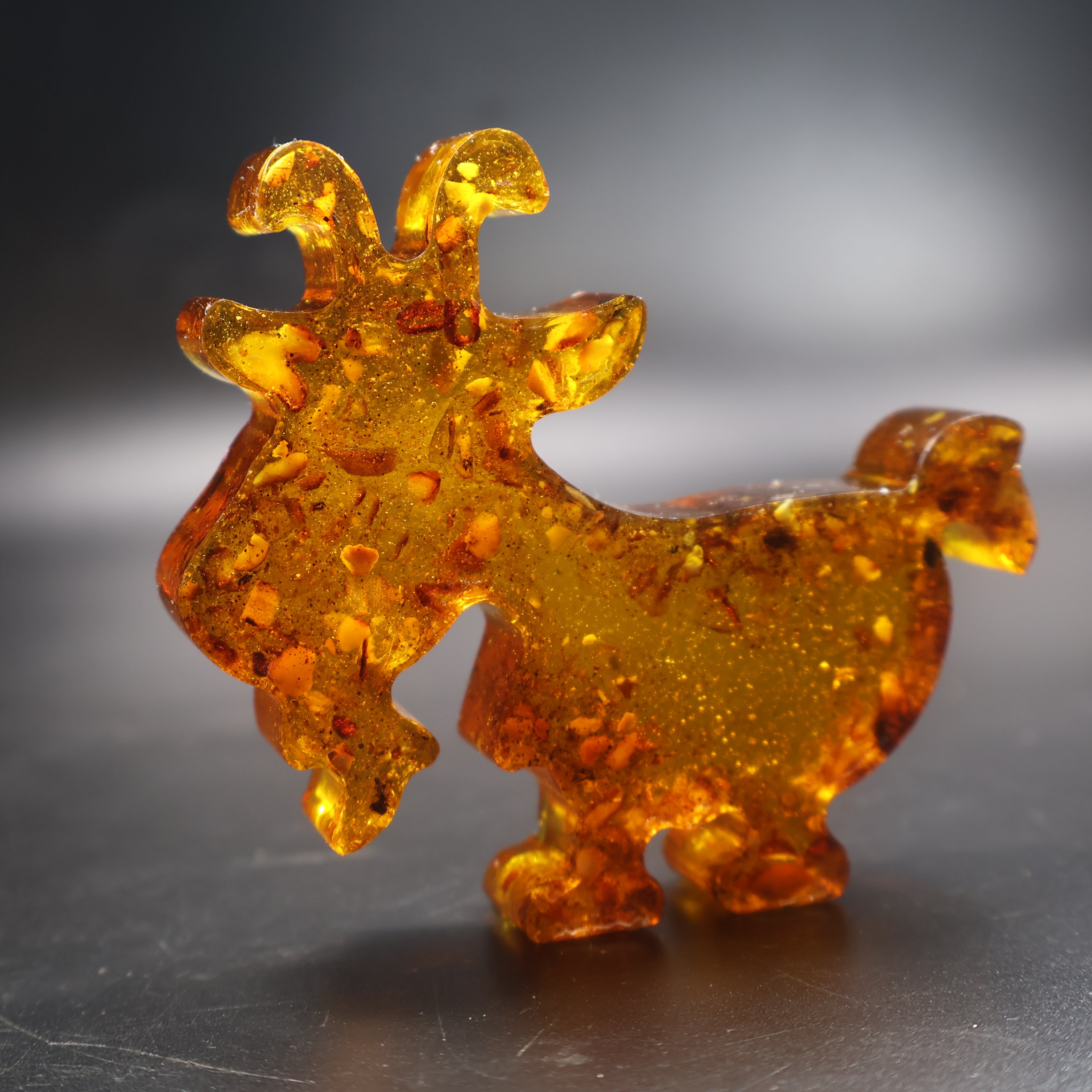 Natural Baltic amber goat figurine nativity scene decor KIZIMA