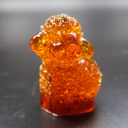 Made in USA natural Baltic amber standing lamb figurine Christmas decor KIZIMA front view