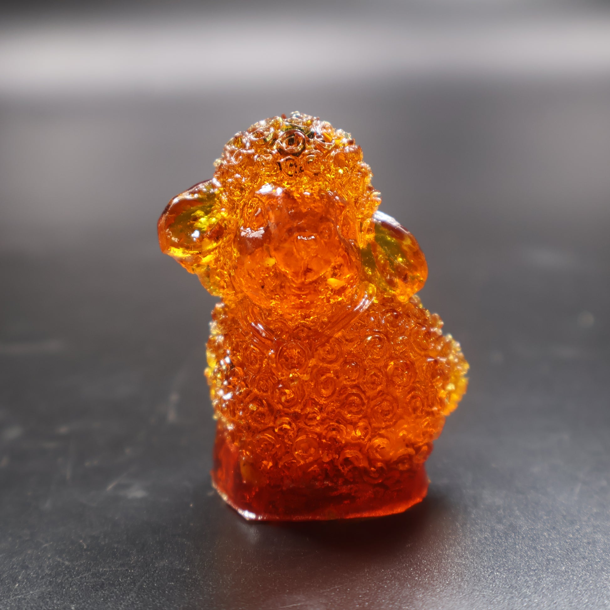 Handmade Baltic amber lamb figurine Christmas nativity gift KIZIMA side view