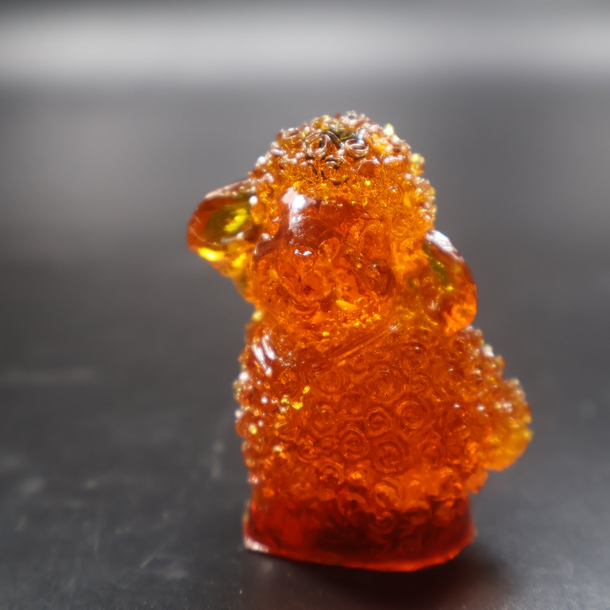 Natural Baltic amber lamb figurine handcrafted in Brooklyn New York