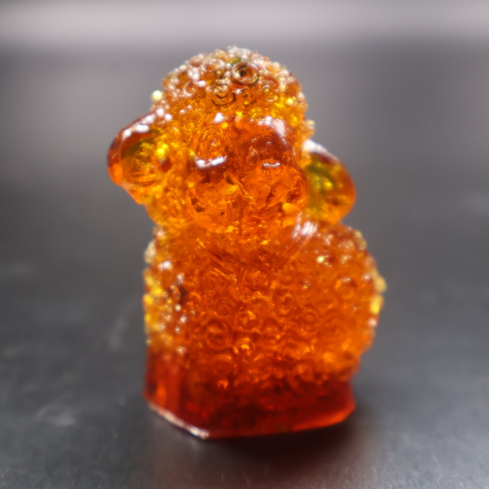 Amber lamb figurine collectible holiday decor made in USA