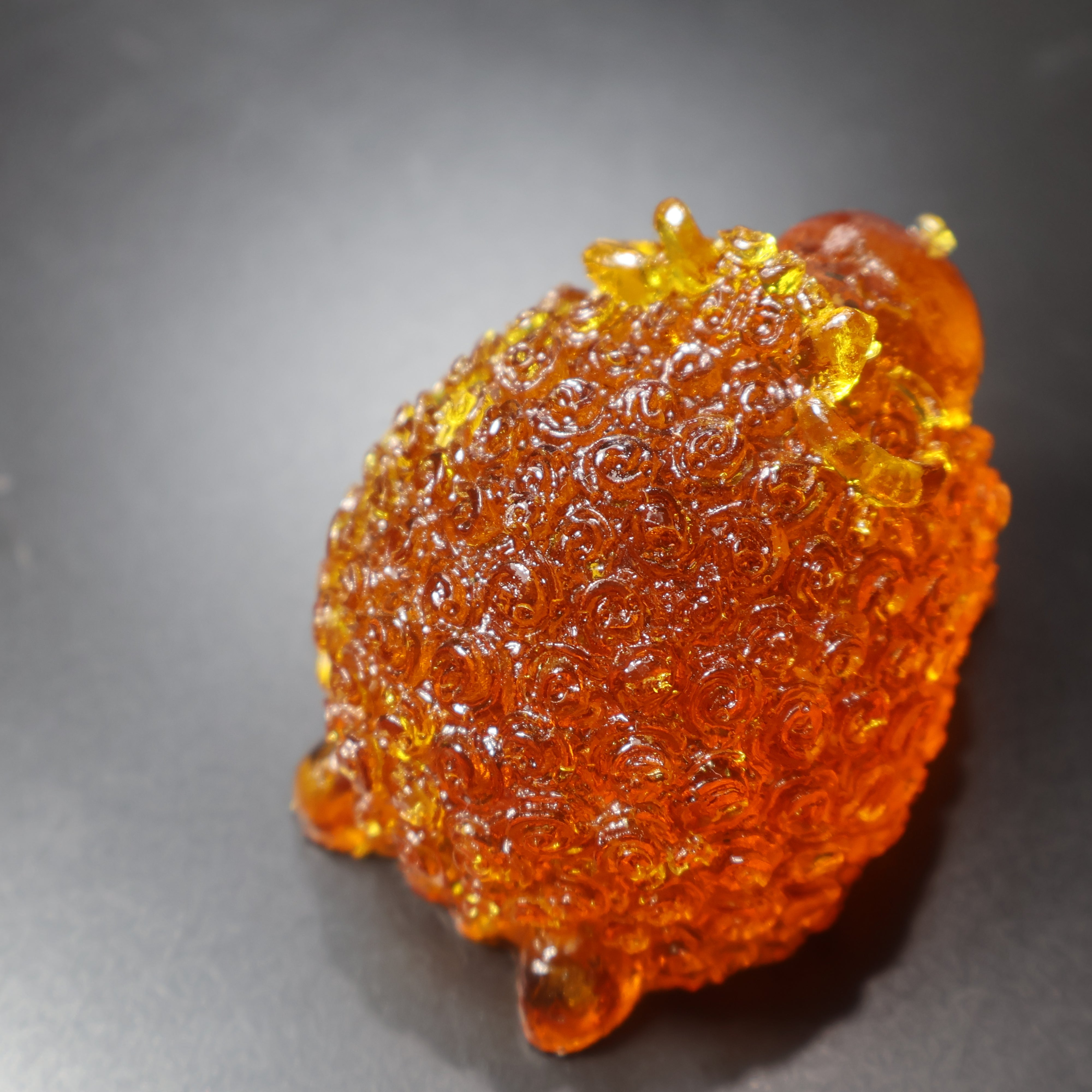 Natural Baltic amber ram sculpture Christmas gift KIZIMA detail