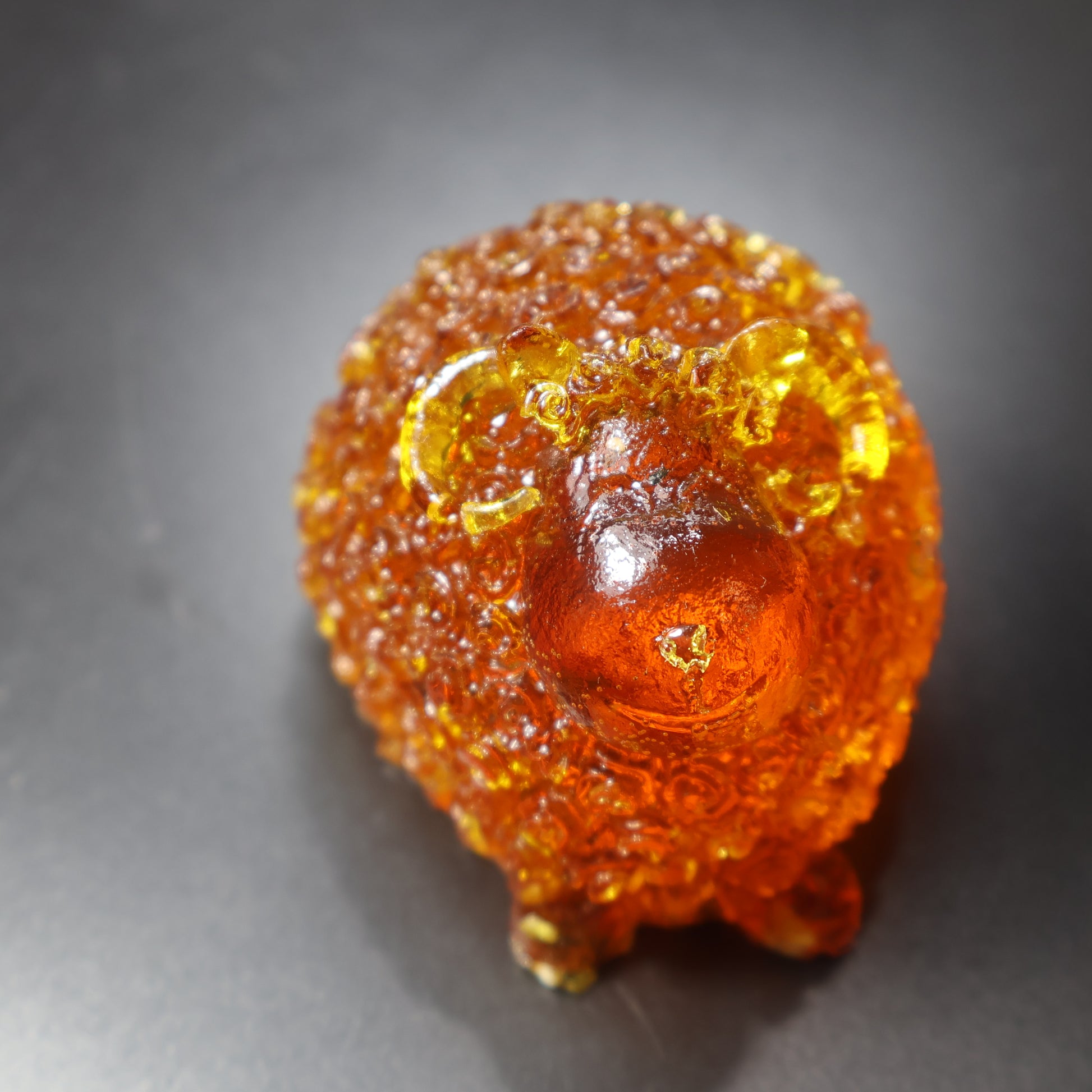 Baltic amber ram figurine Aries birthday gift KIZIMA top view