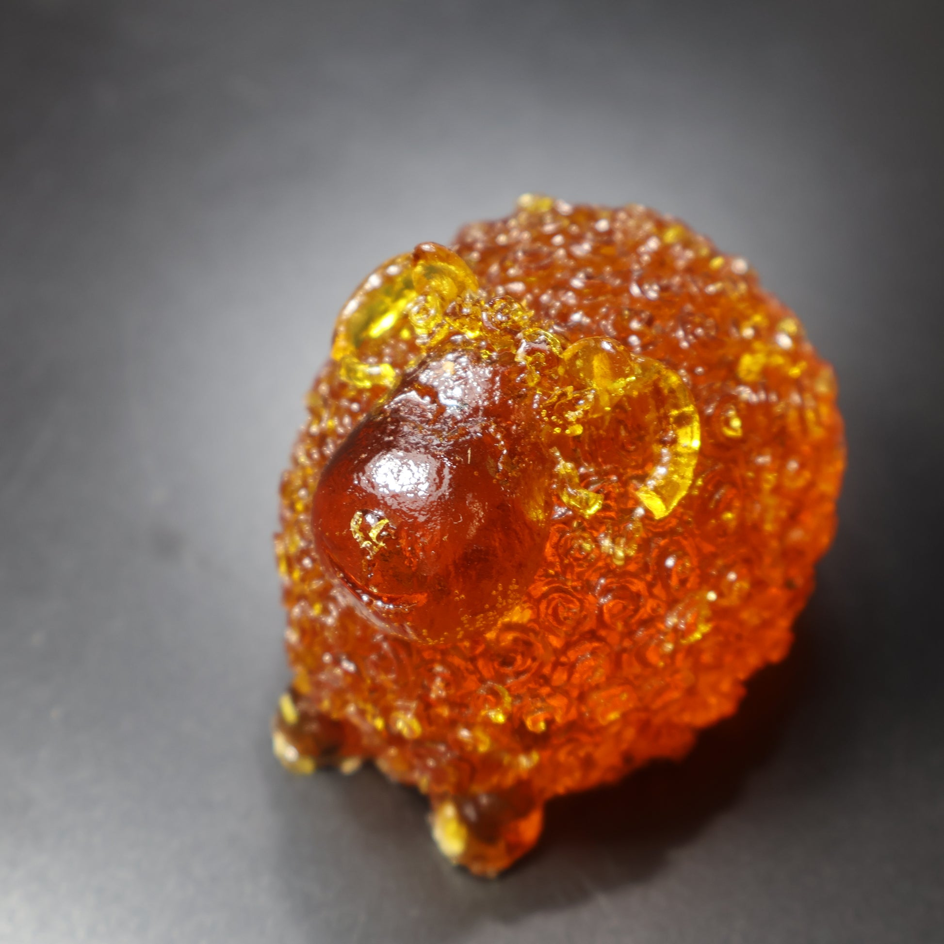 Made in USA amber ram figurine holiday gift close up detail