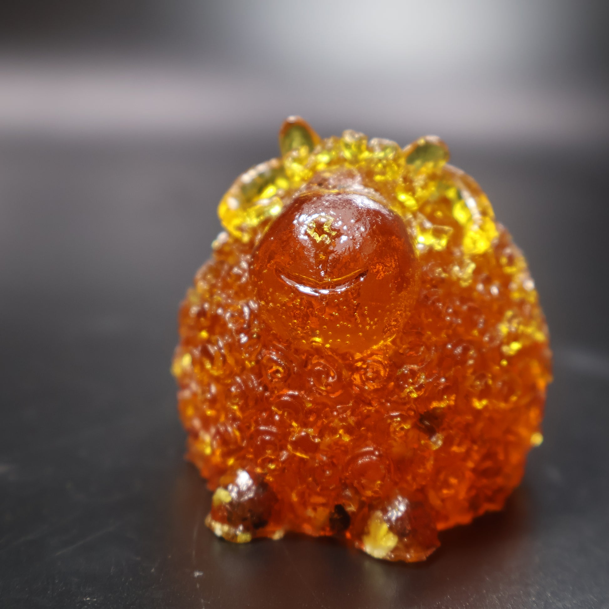 Handmade natural Baltic amber ram figurine KIZIMA studio photo